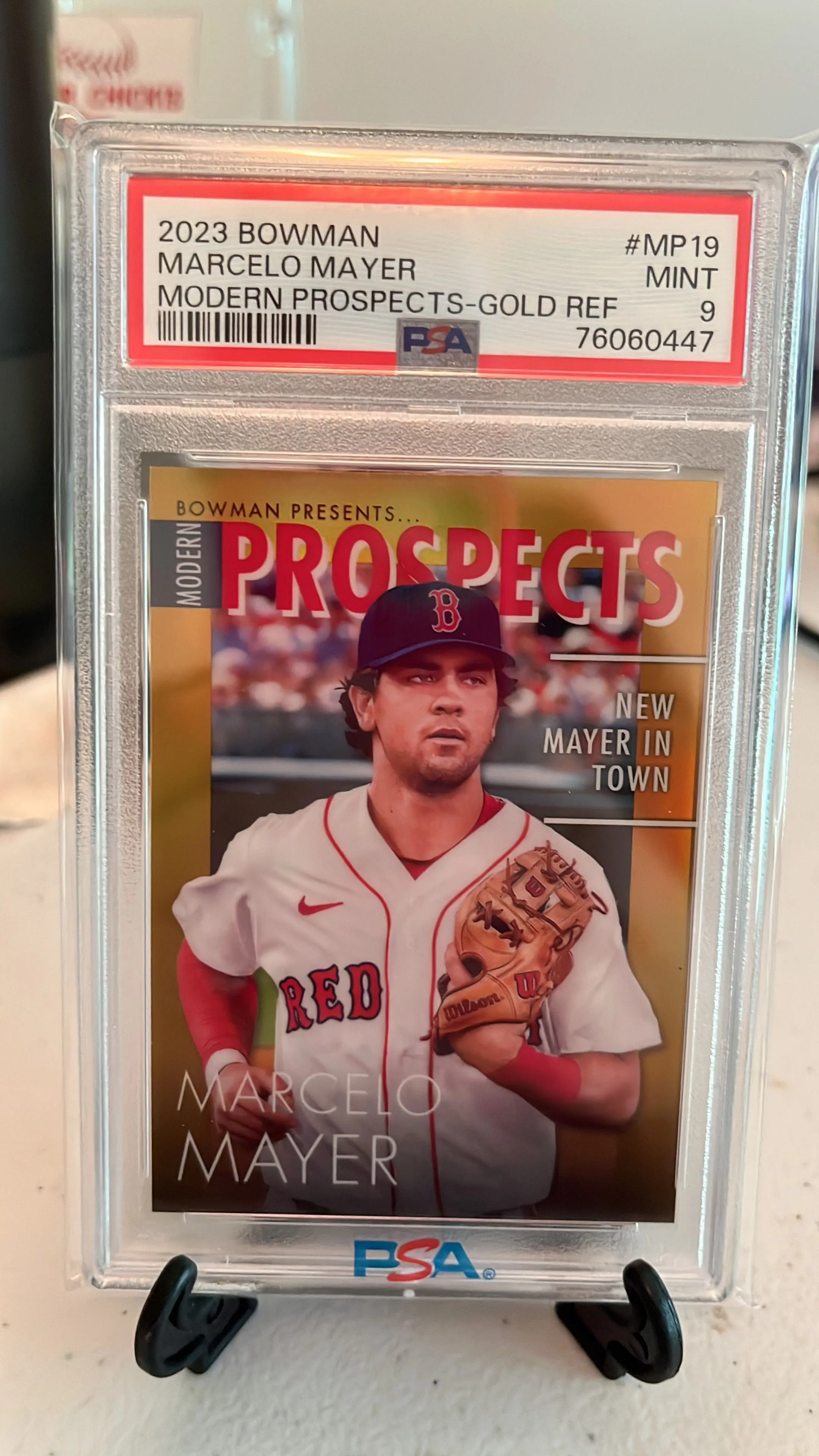 Product image for 2023 Bowman Modern Prospects Marcelo Mayer MP19 Modern Prospects-Gold Ref PSA MINT 9