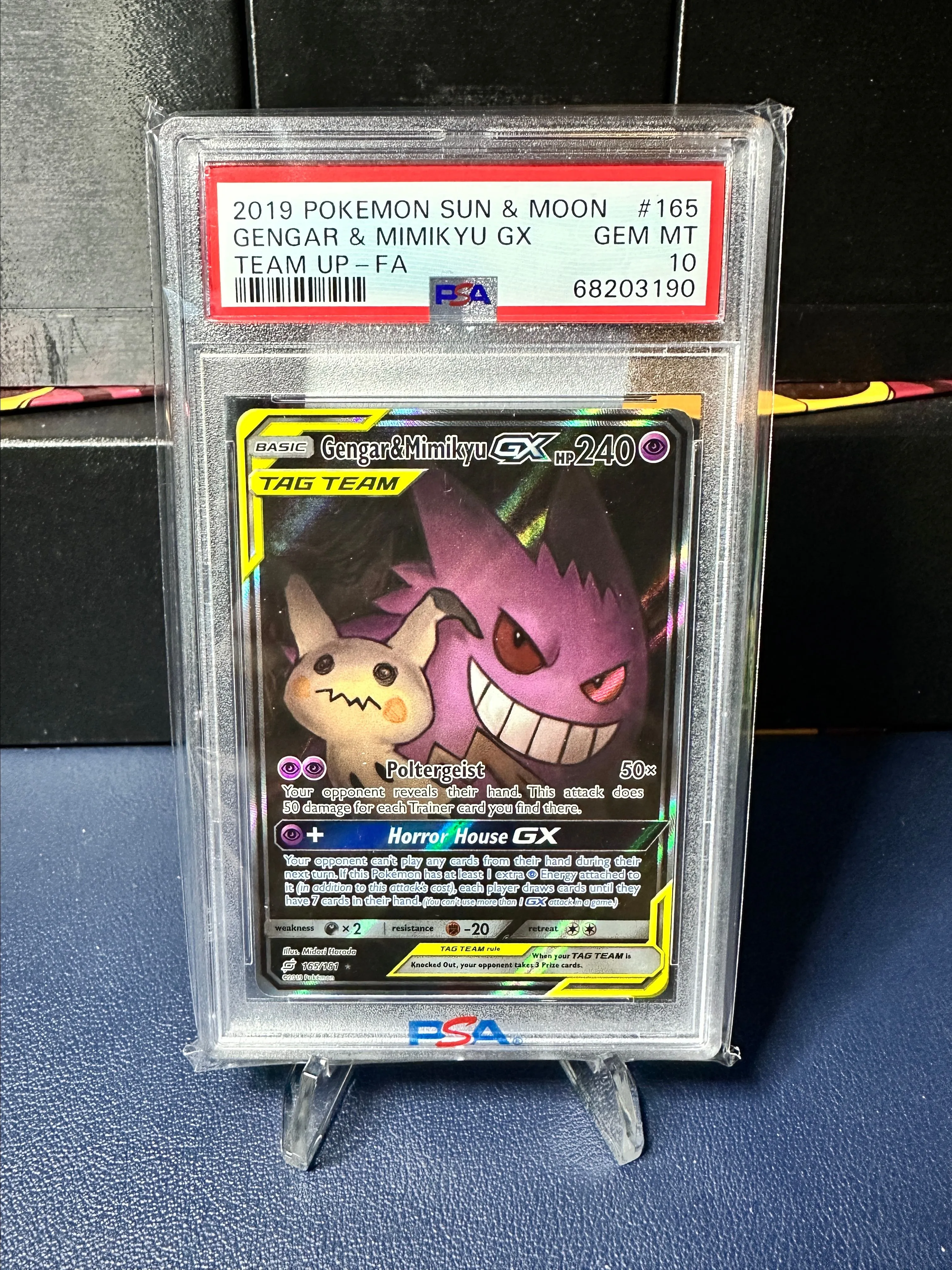 pokemon mega cards new Pokémon PSA 10 Gengar & Mimikyu GX #165/181 EN main image 1