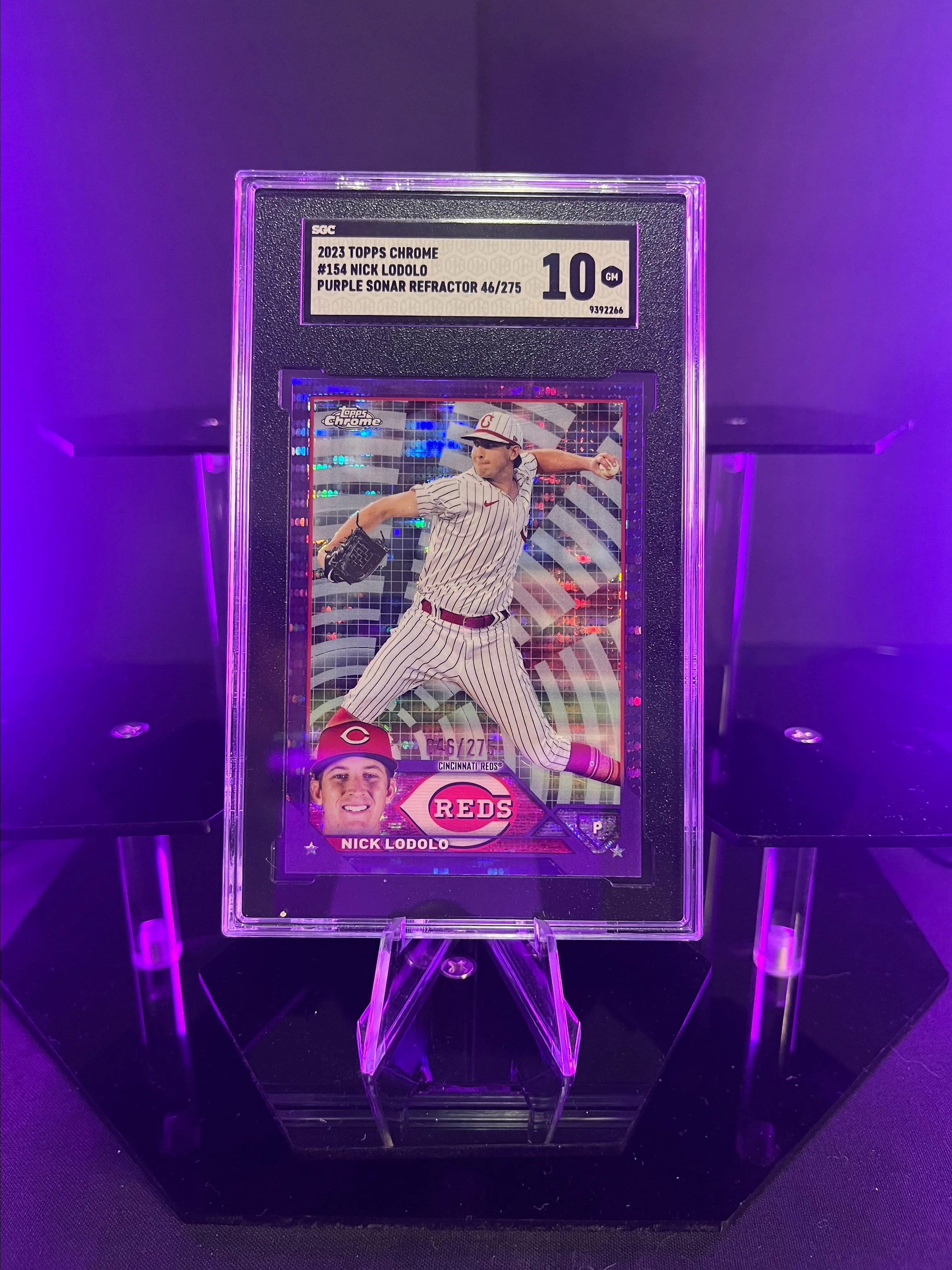 Product image for 2023 Topps Chrome Nick Lodolo Purple Sonar Refractor/275
