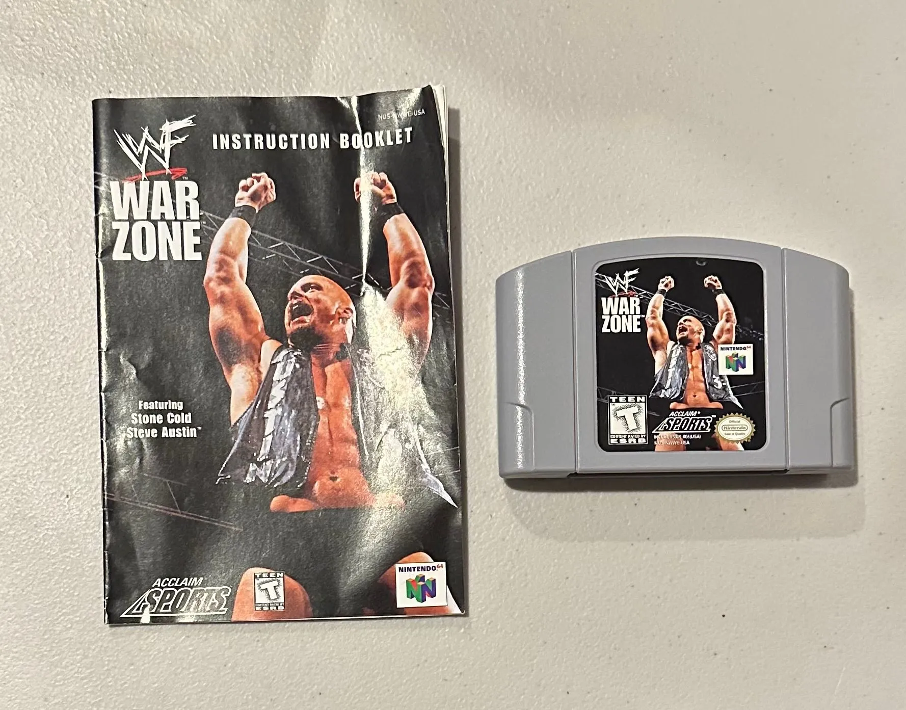 Product image for 1998 Nintendo 64 - WWF War Zone Cartridge and Manual