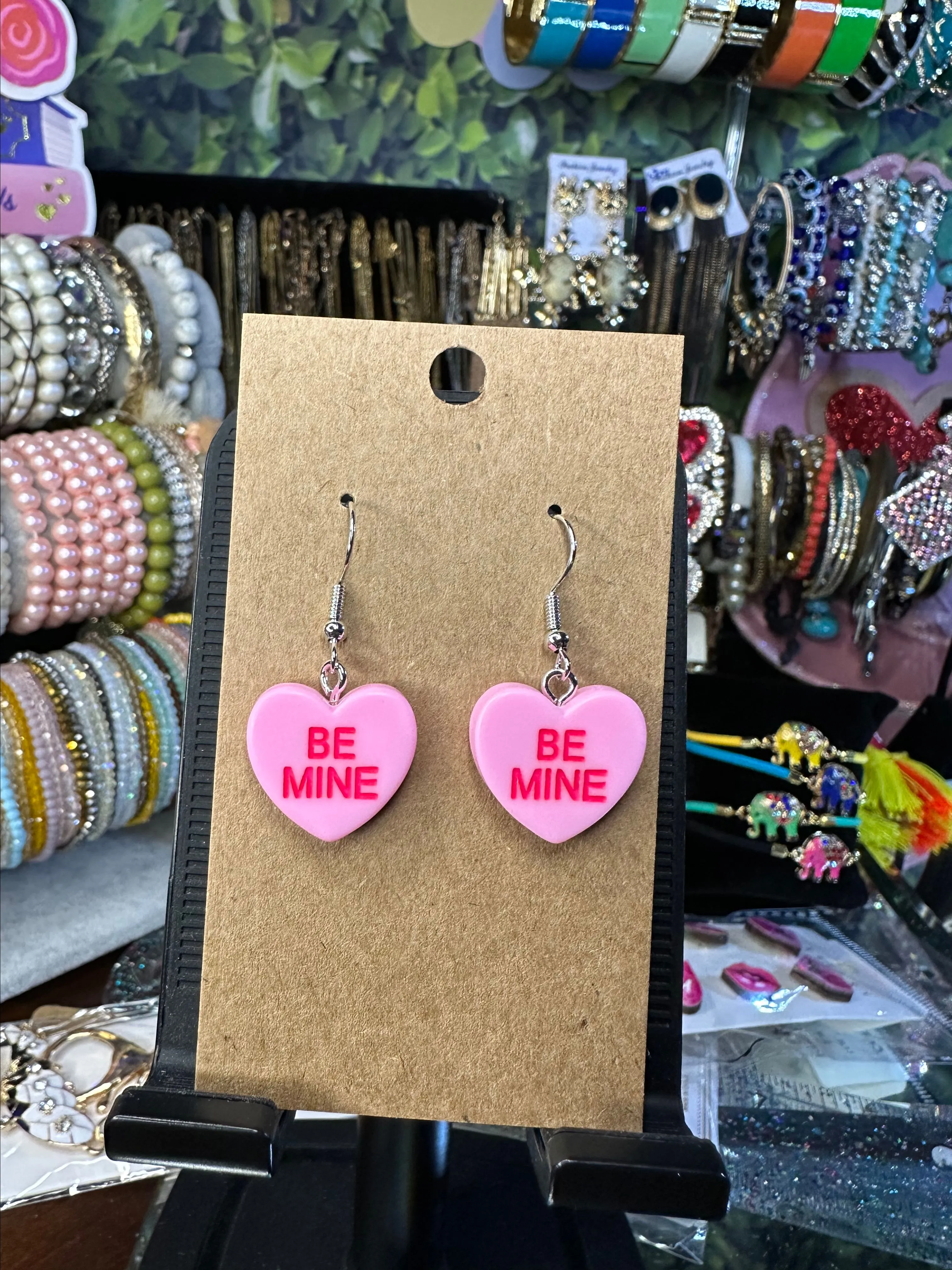 Product image for Random conversation, heart Valentine earrings