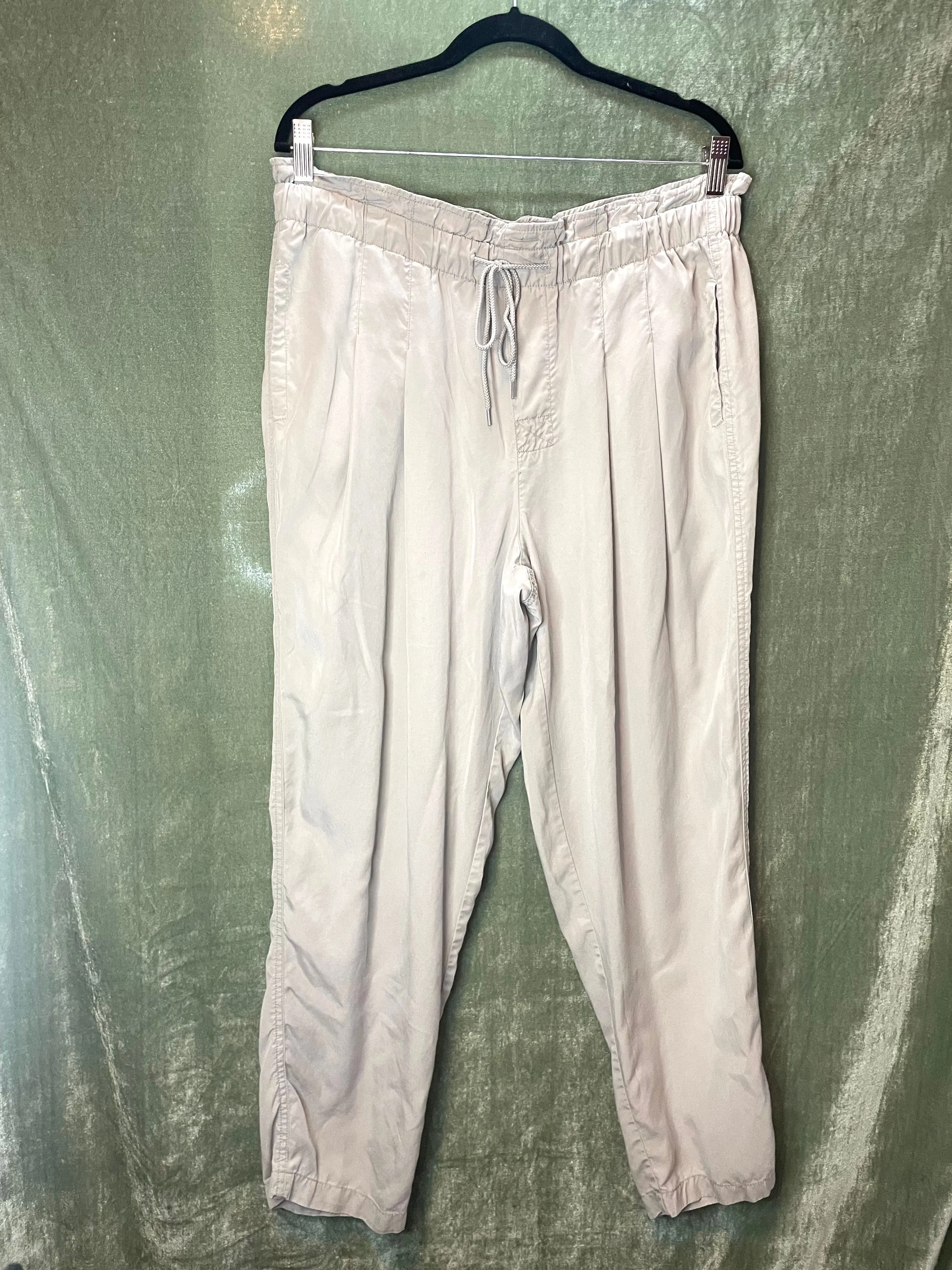 Product image for Beach Lunch Lounge, Beige, T￼aper Leg, Pleat Pant, Sz L, #A10