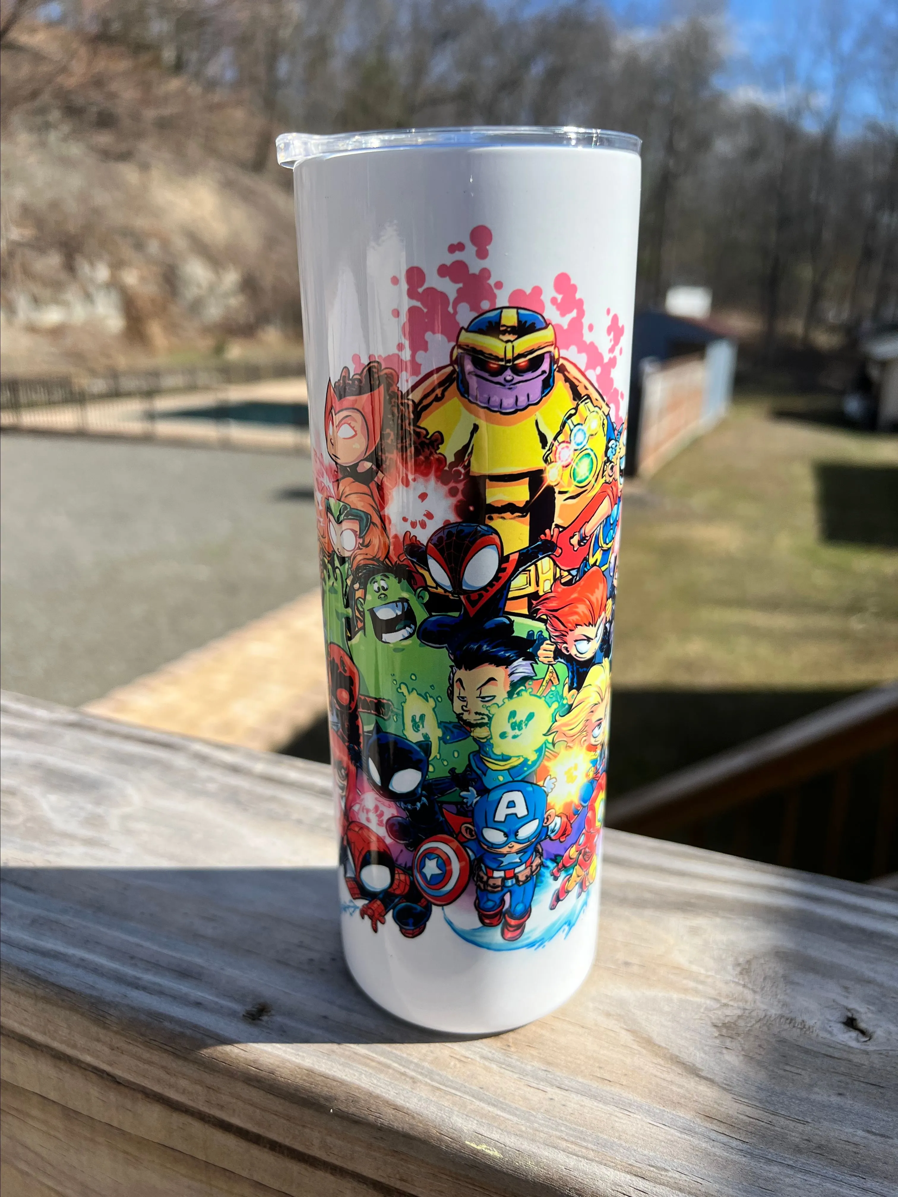 Product image for 20 oz custom tumbler-comic style