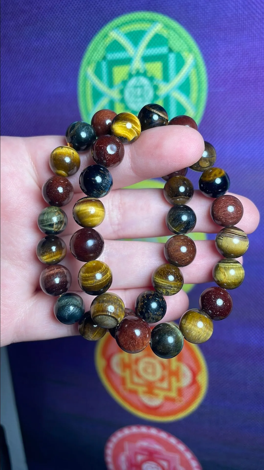 Product image for 10MM Multi-Color Tigers Eye Bracelet