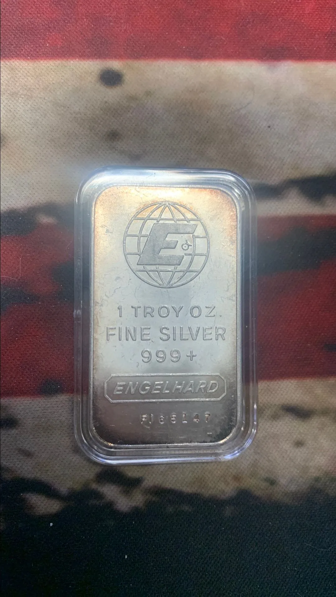 Product image for VINTAGE ENGLEHARD 1 oz .999 Silver Art Bar WITH SERIAL #