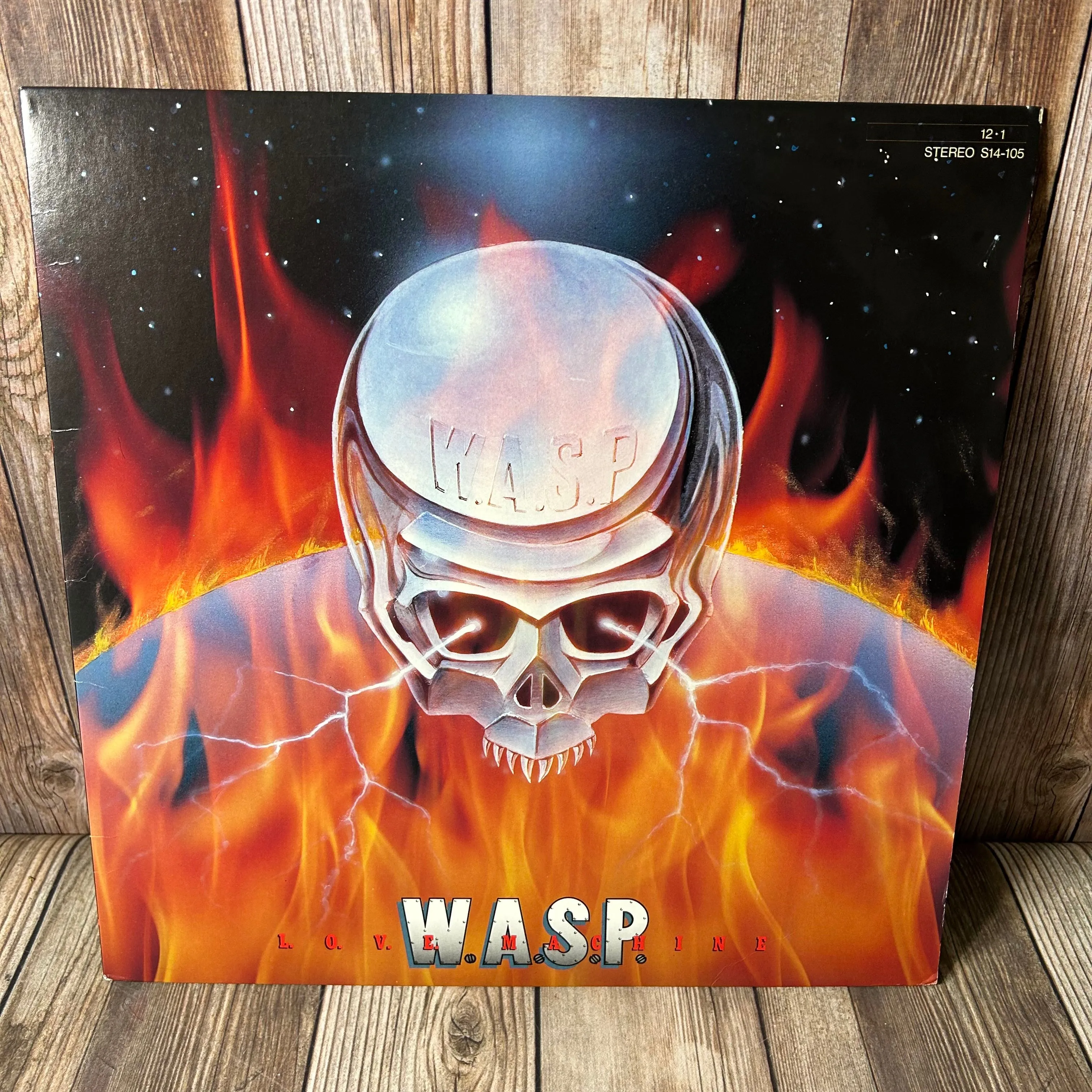 Product image for W.A.S.P. - L.O.V.E. Machine 12" Vinyl Single Japan LP Size Love 1984 S14-105 EX
