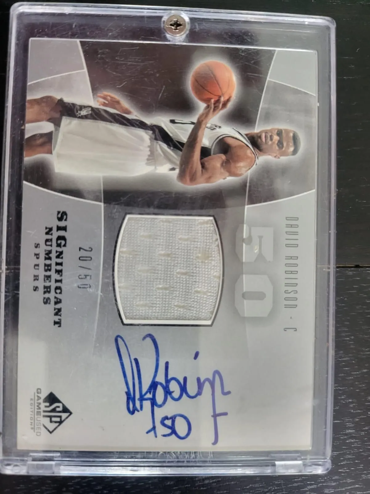 Product image for 2004-05 SP Game Used DAVID ROBINSON Auto SIGnificant Numbers Jersey Card /50