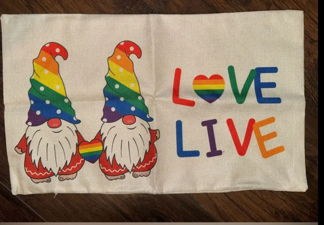 Product image for NWOT LGBTQ 🏳️‍🌈 Gay Pride Pillowcase, Love is Love Rainbow 🌈 Live Love
