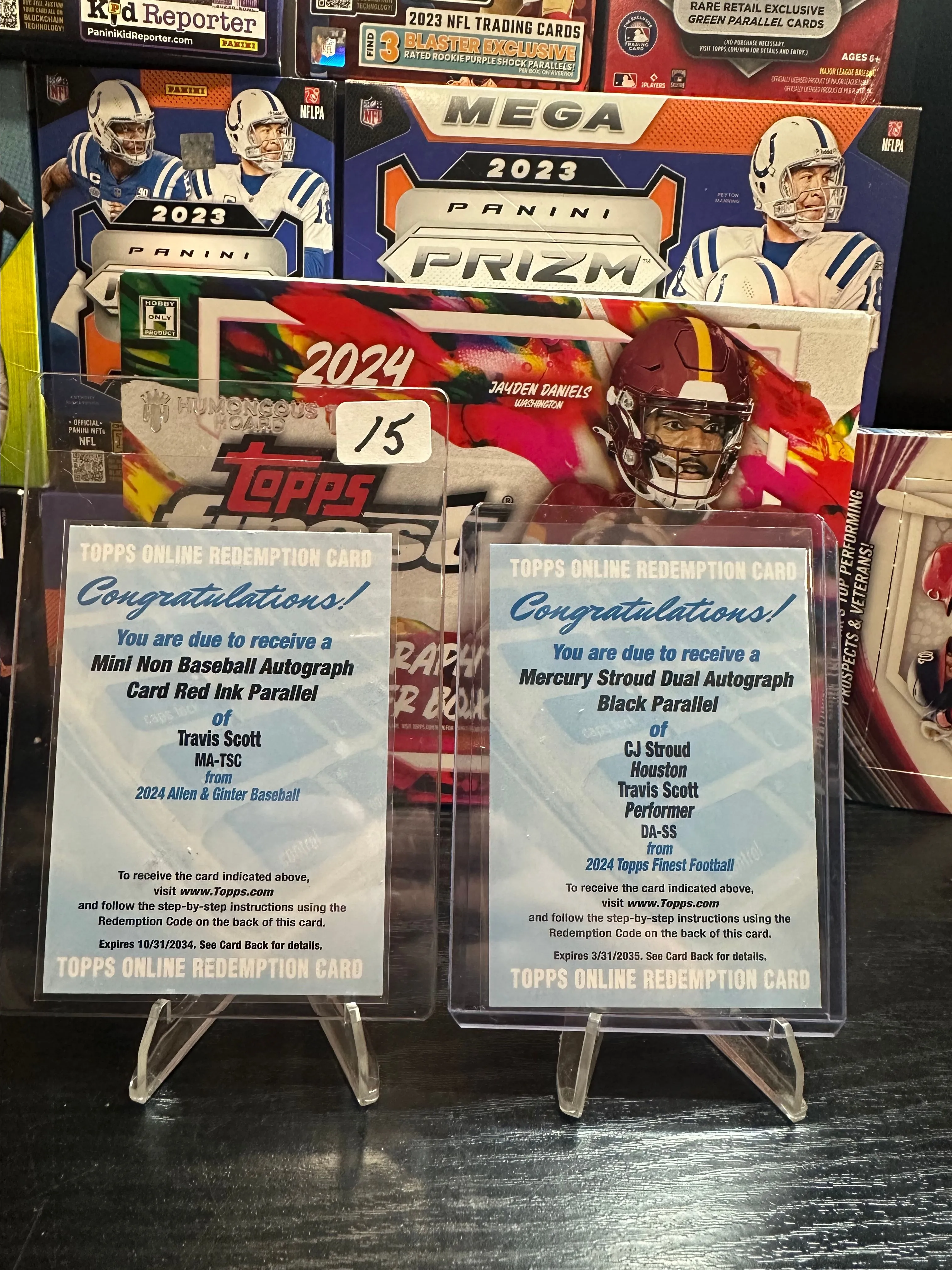 Product image for CJ STROUD/TRAVIS SCOTT REDEMPTION + TRAVIS SCOTT RED AUTO /5