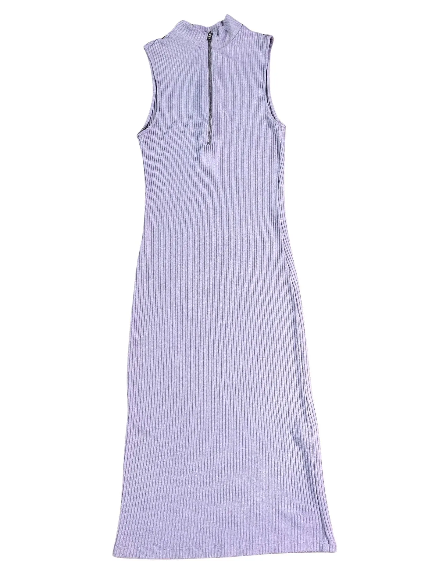NWOT Zara Purple Sleeveless Ribbed Knit High Collar Dress with Zipper Size  small  Whatnot: Shop, Sell, Connect