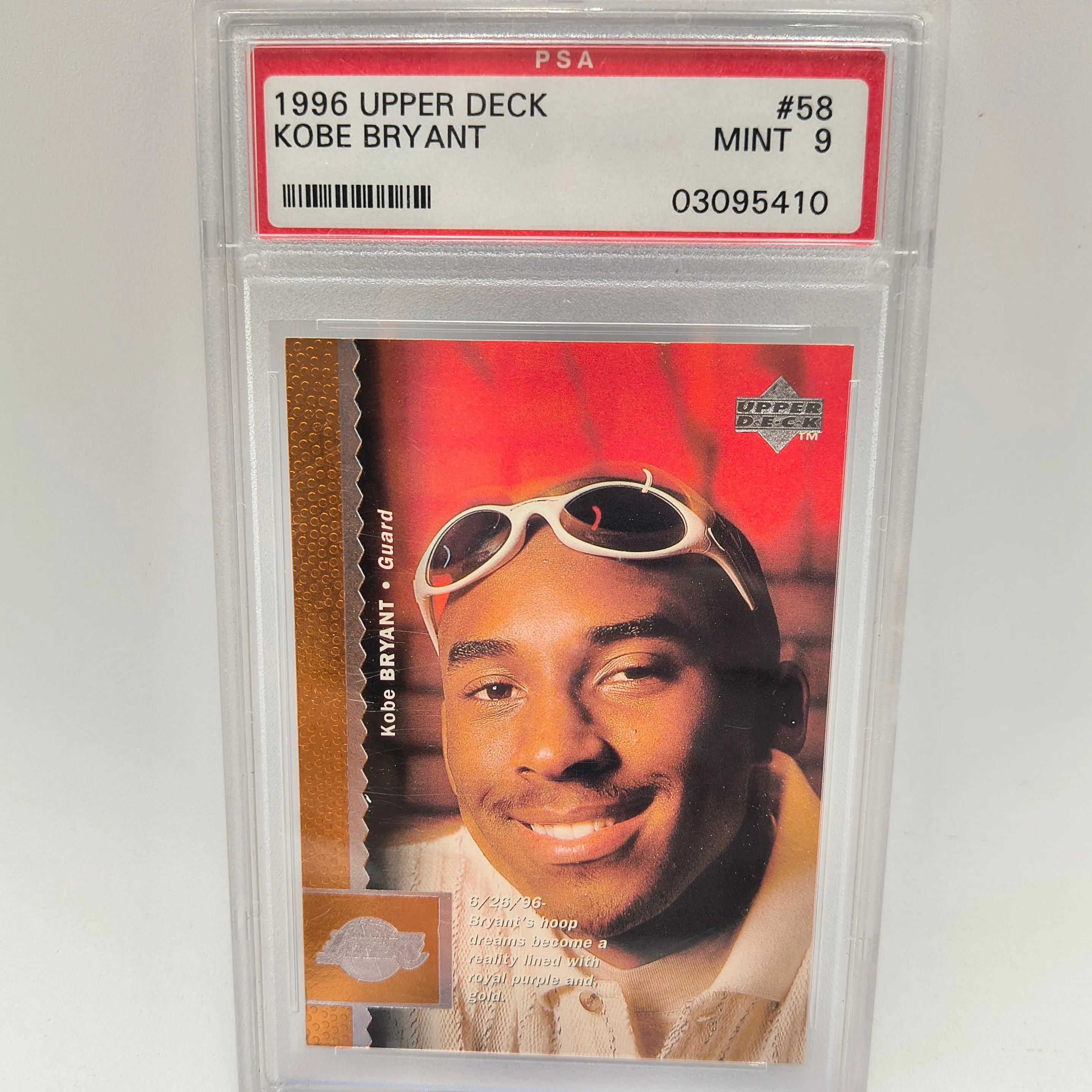 Product image for 35. 1996 Upper Deck Koby Bryant PSA 9