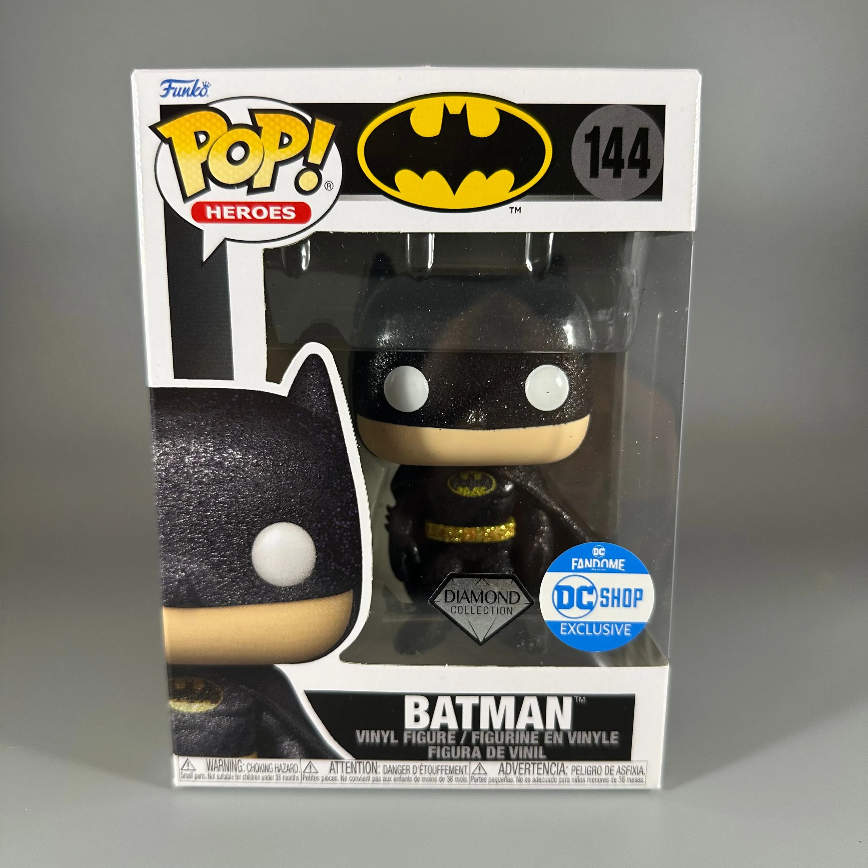 Product image for Funko POP! DC Heroes Batman #144 Diamond Collection DC Shop Exclusive