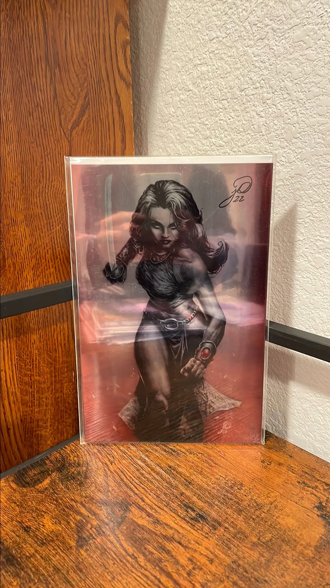 Product image for John Carter of Mars #1 Johnny DesJardins signed Virgin Foil Metal cover.