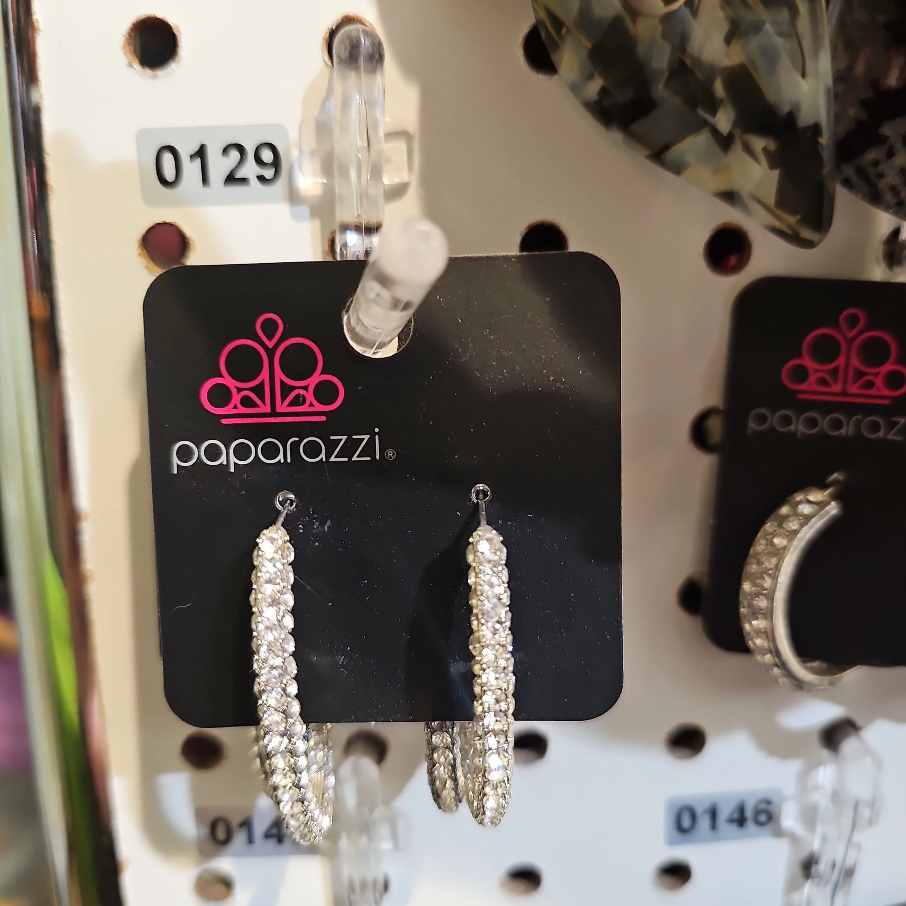 Product image for Diamond C hoop earrings