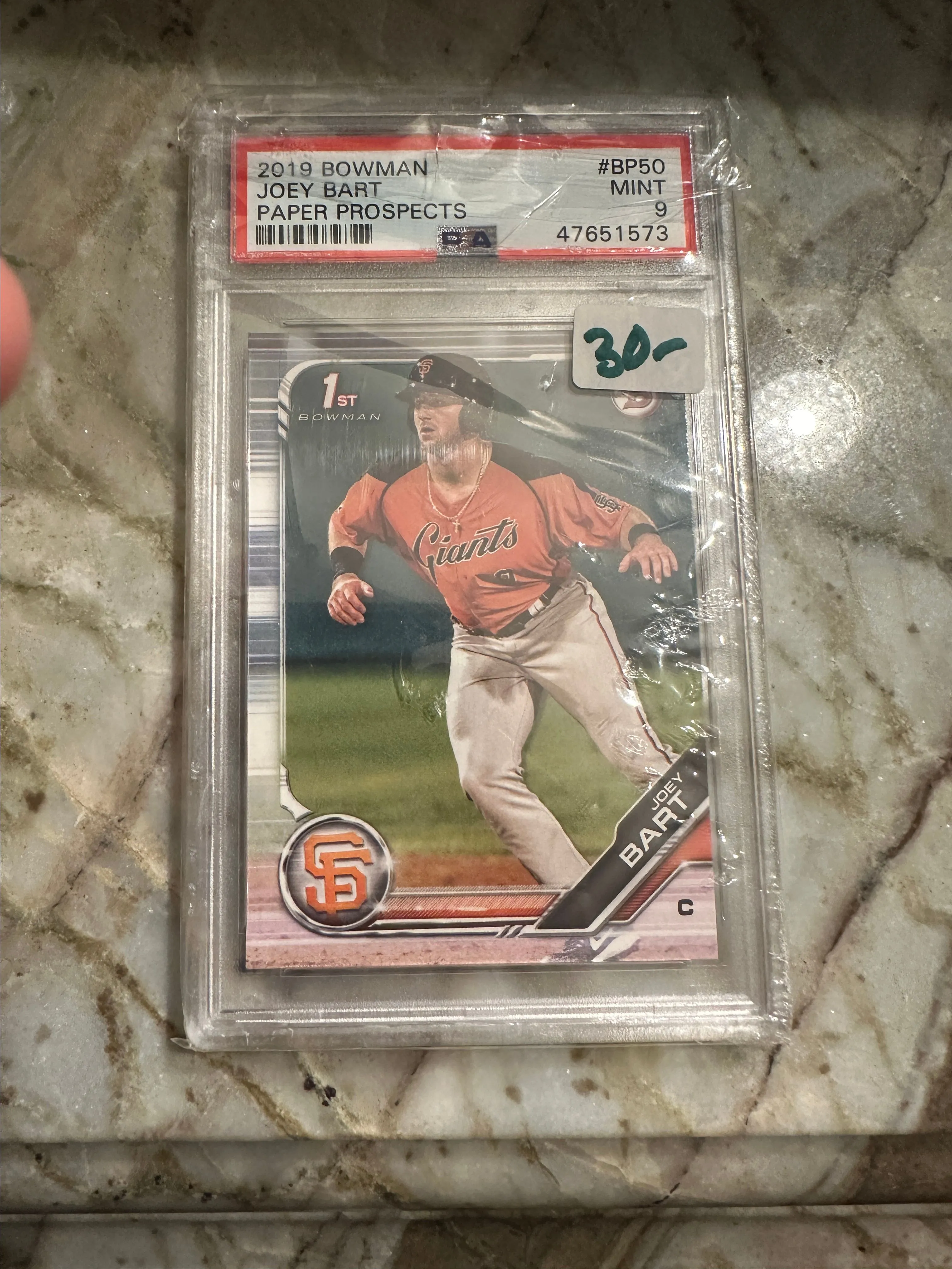Product image for JOEY BART 2019 BOWMAN PAPER PROSPECT PSA 9