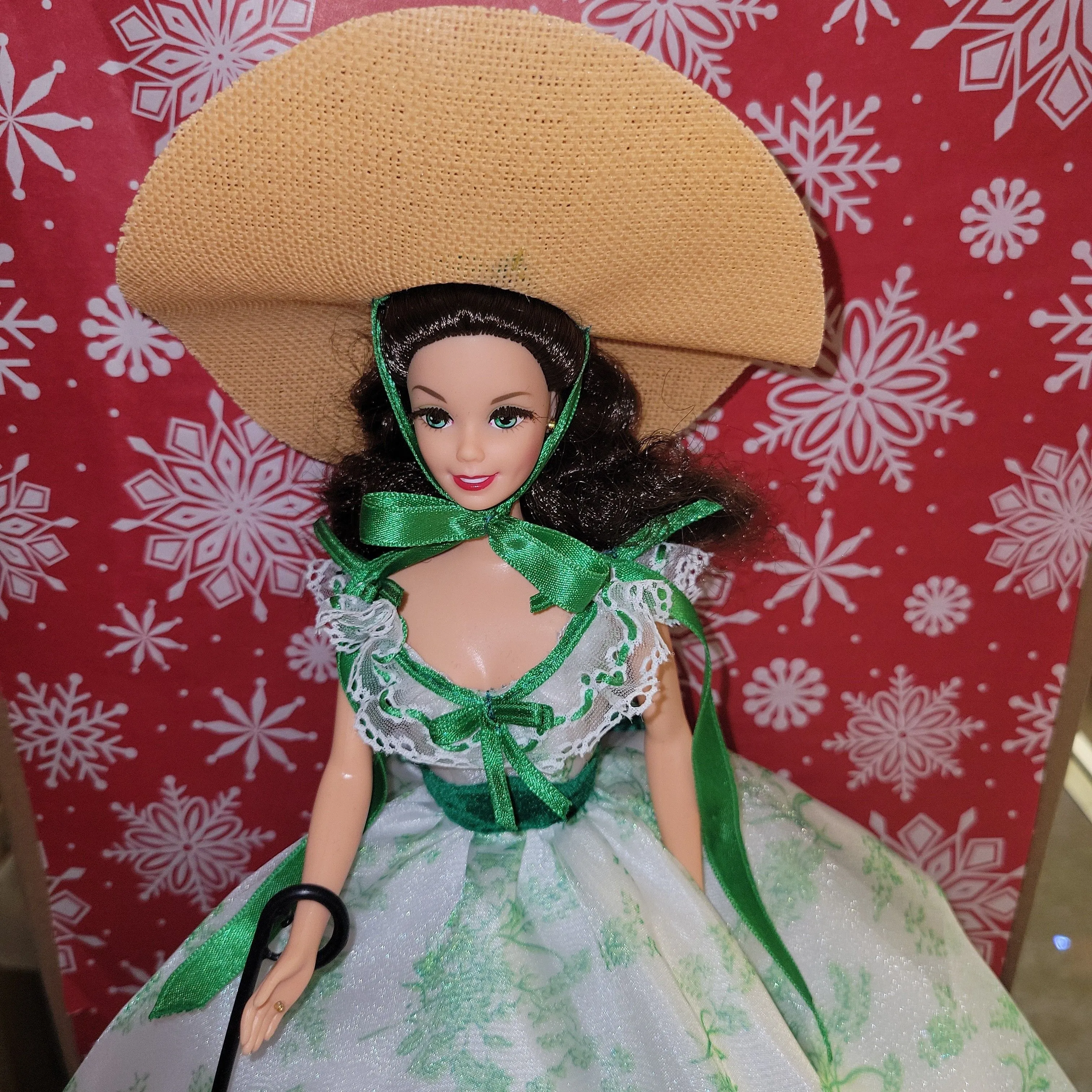 Barbie Doll as Scarlett O'Hara Gone with The Wind White and Green Dress W  Stand!  Whatnot: Shop, Sell, Connect