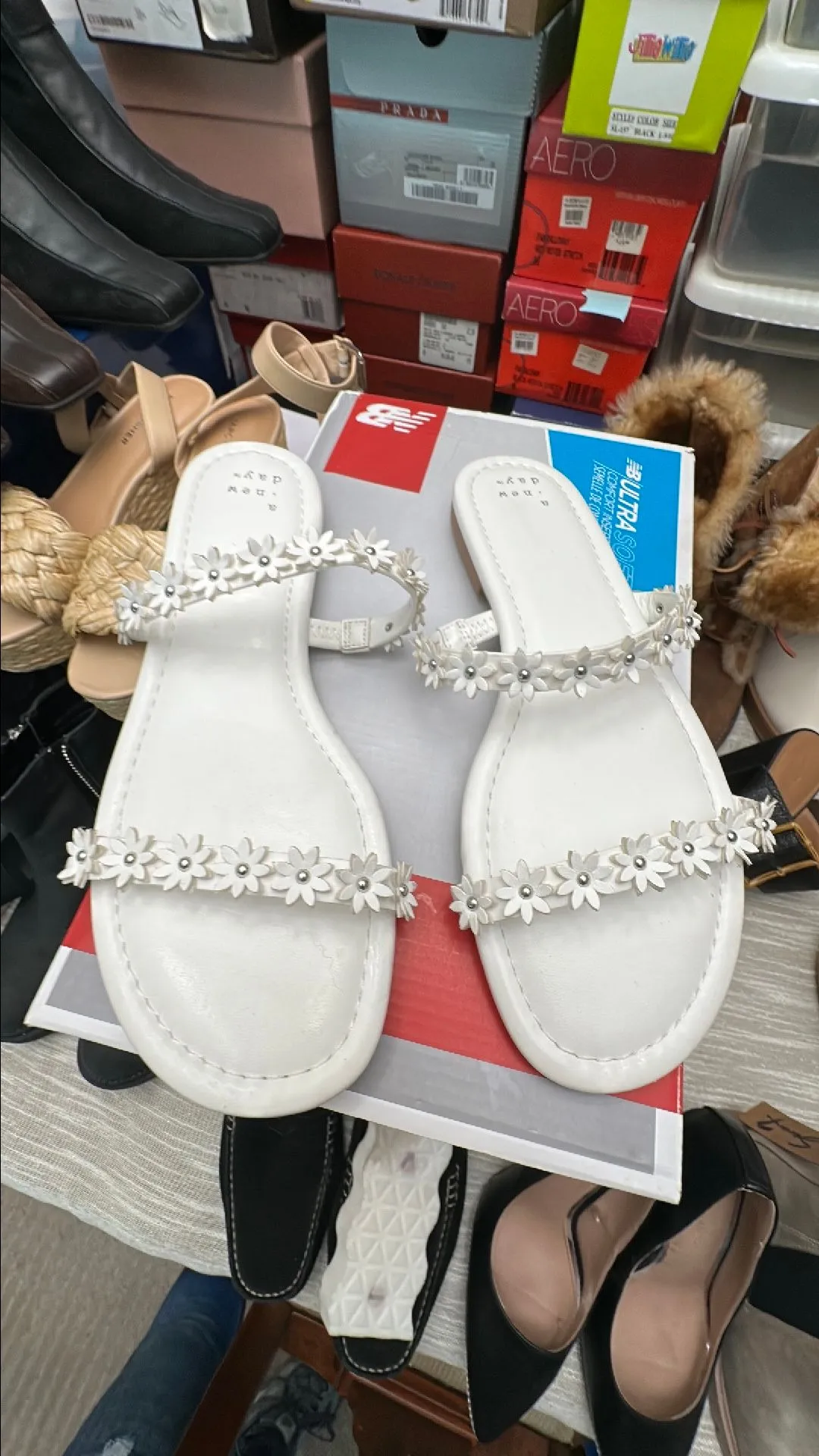 Product image for A new day, white  sandals size 8