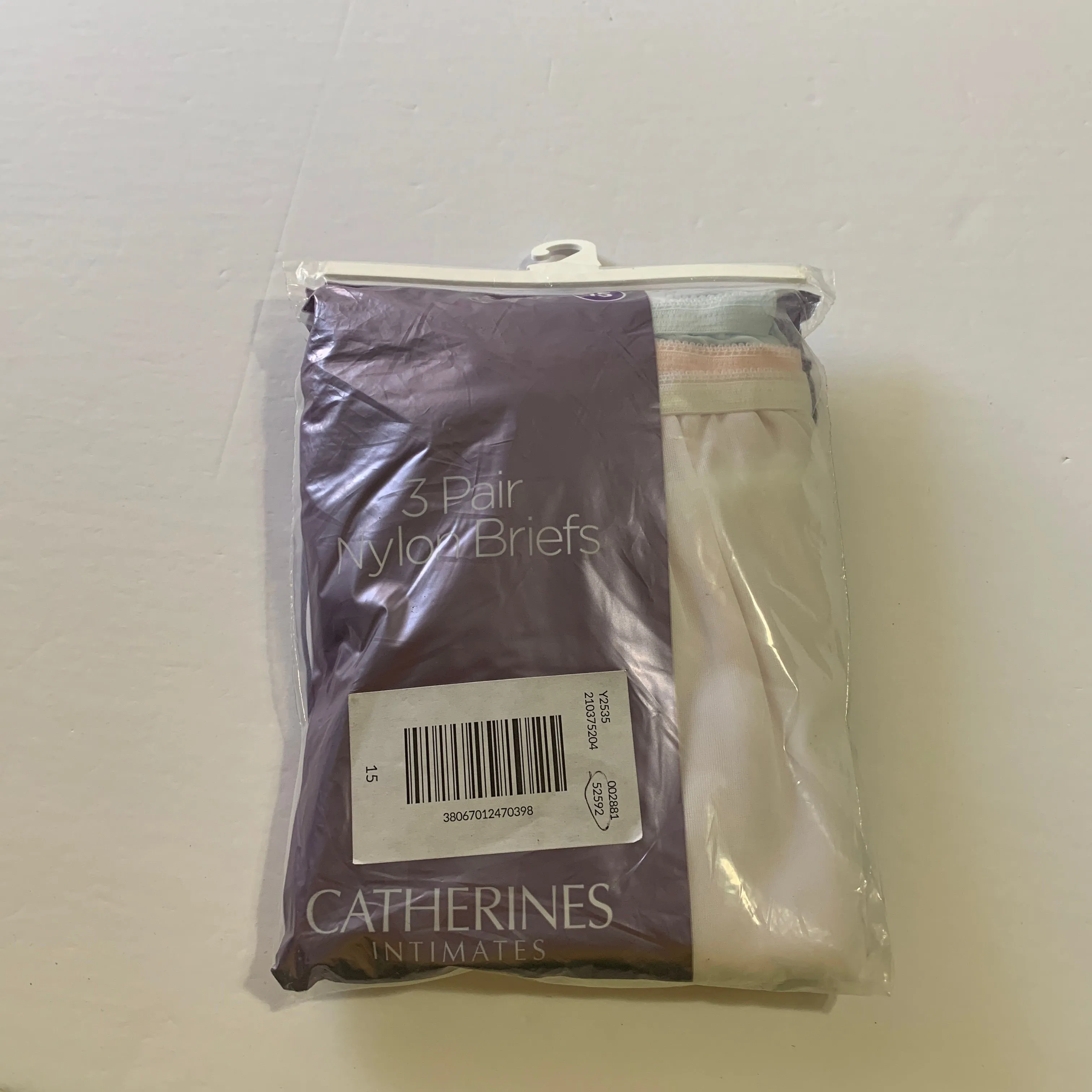 Product image for Catherines Brief Panties Underwear 3 Nylon Pack Blue Pink White Plus 15 or 5X 