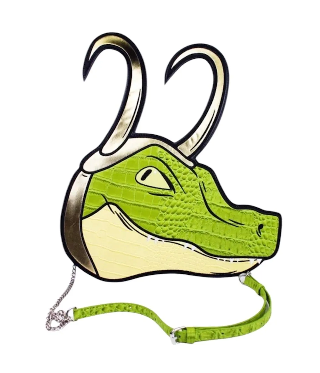 Product image for Disney Marvel x Cakeworthy Alligator Loki Crossbody Bag New