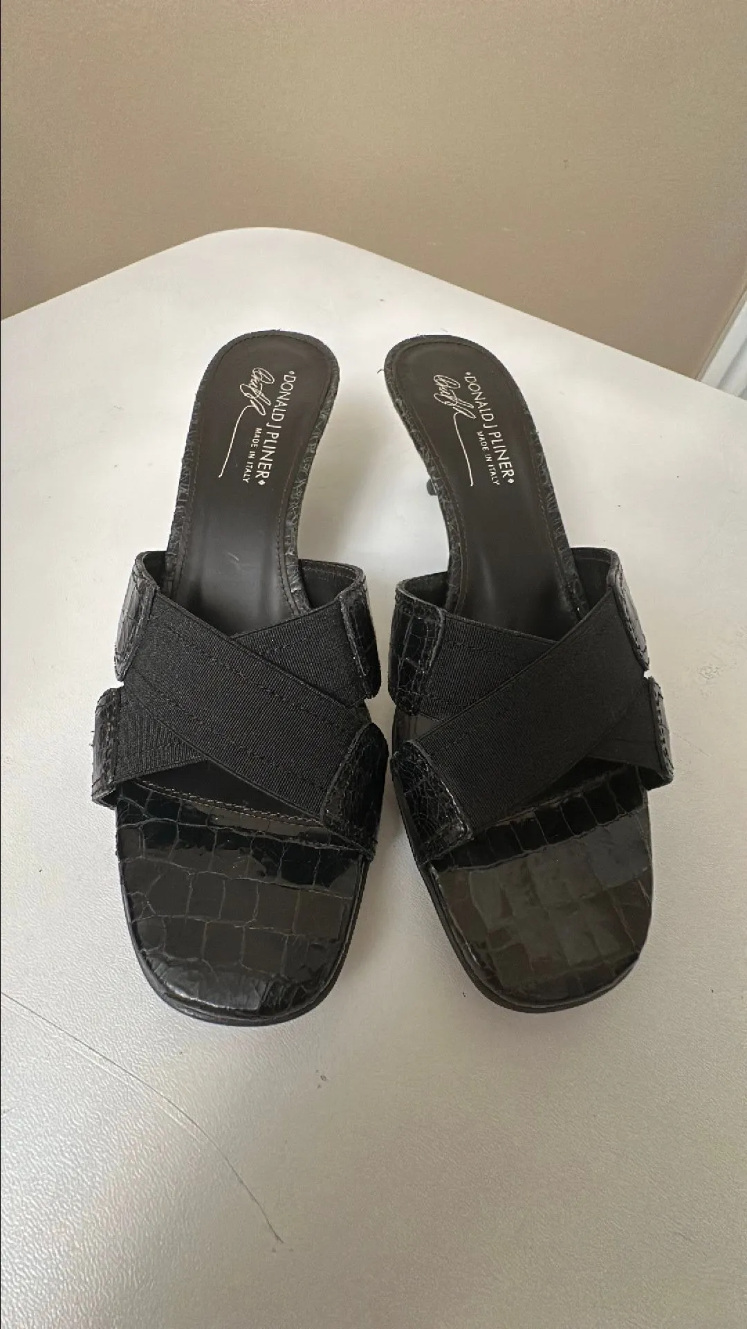 Product image for Donald J Pliner. Black kitten sandals
