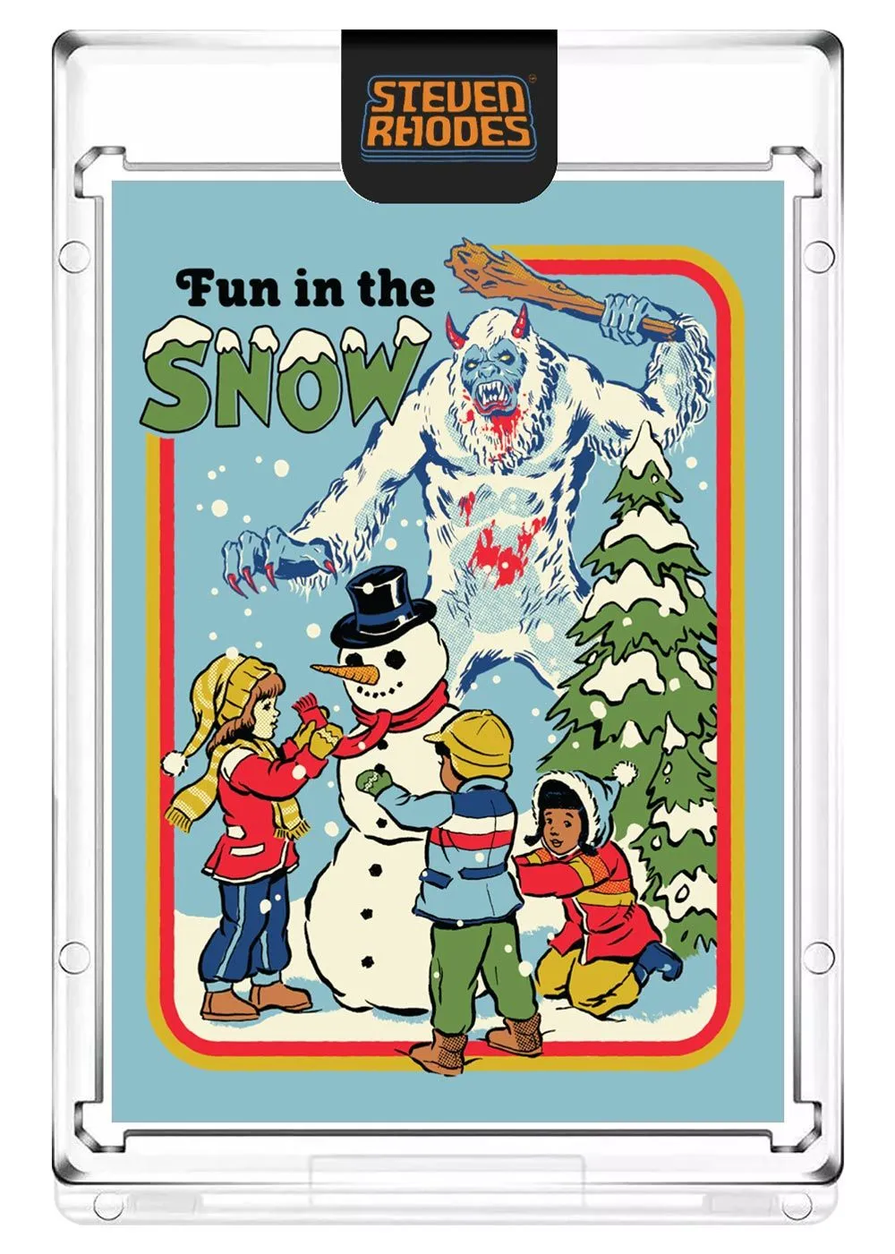 Product image for Steven Rhodes “Fun in the Snow” Collectible Art Card (Serial Number LE #/199) Atomic Foil Variant