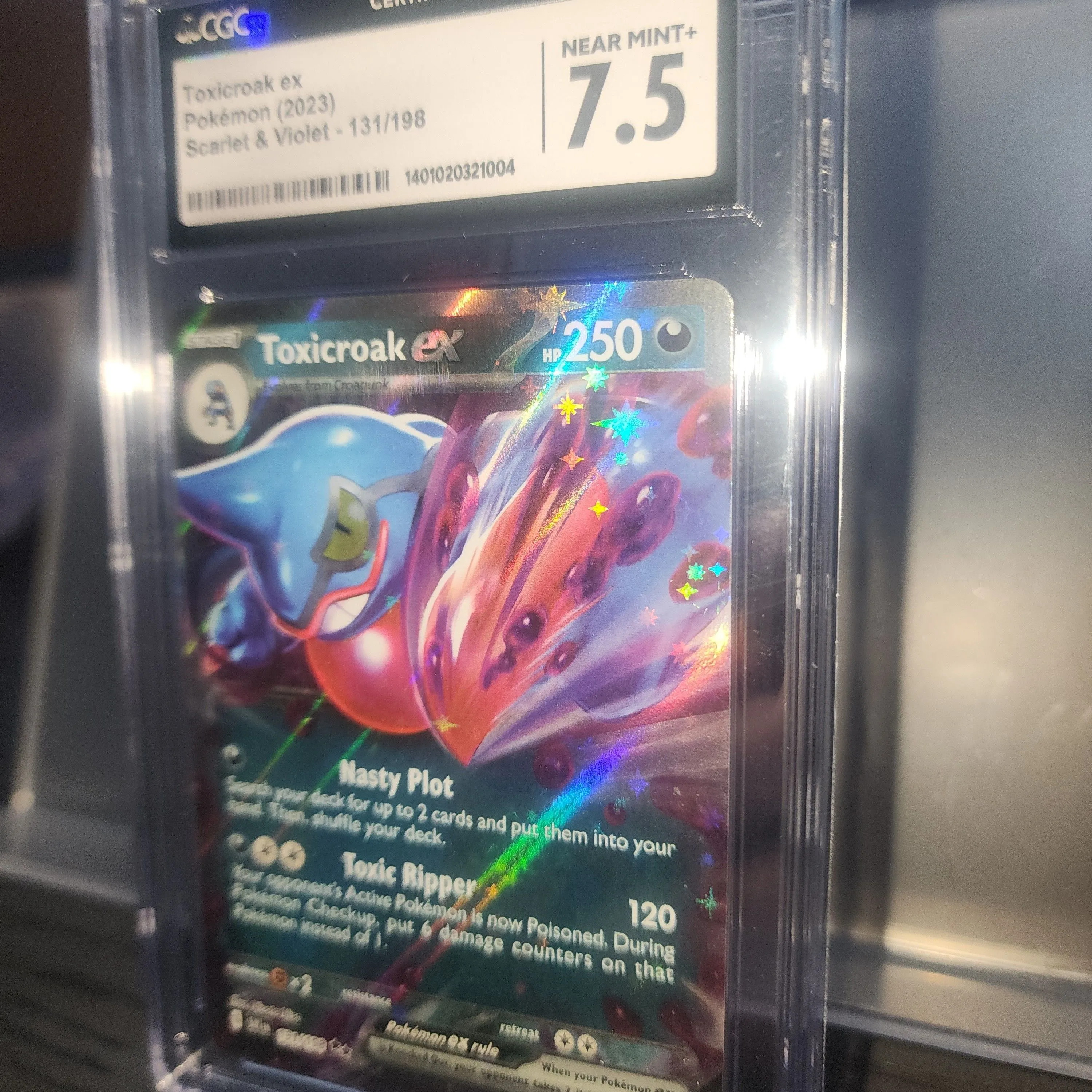 Product image for TOXICROAK EX SCARLET AND VIOLET CGC 7.5