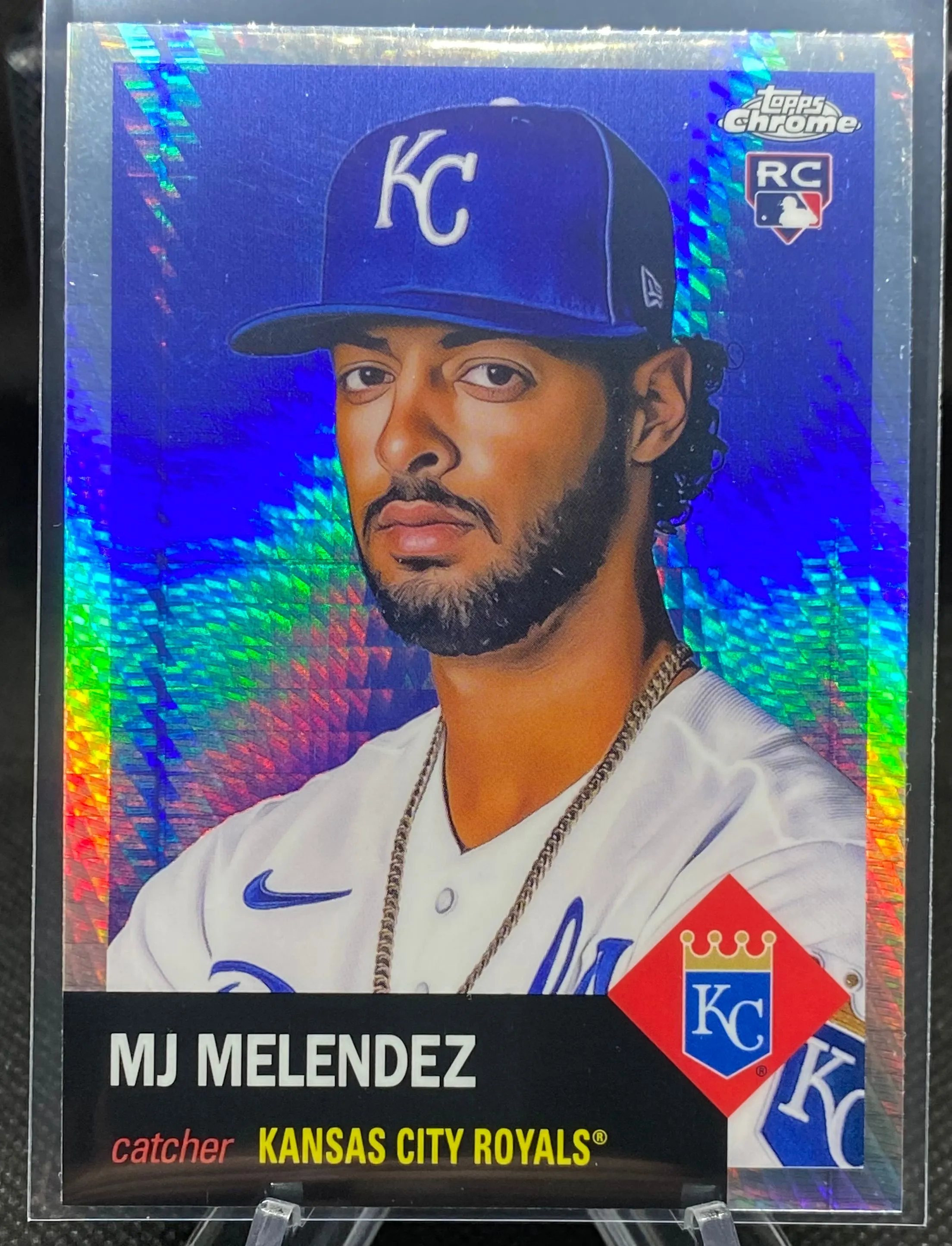 Product image for MJ MELENDEZ (RC) ~ 2022 Topps Chrome Platinum Anniversary XFractor #33 [Kansas City Royals]