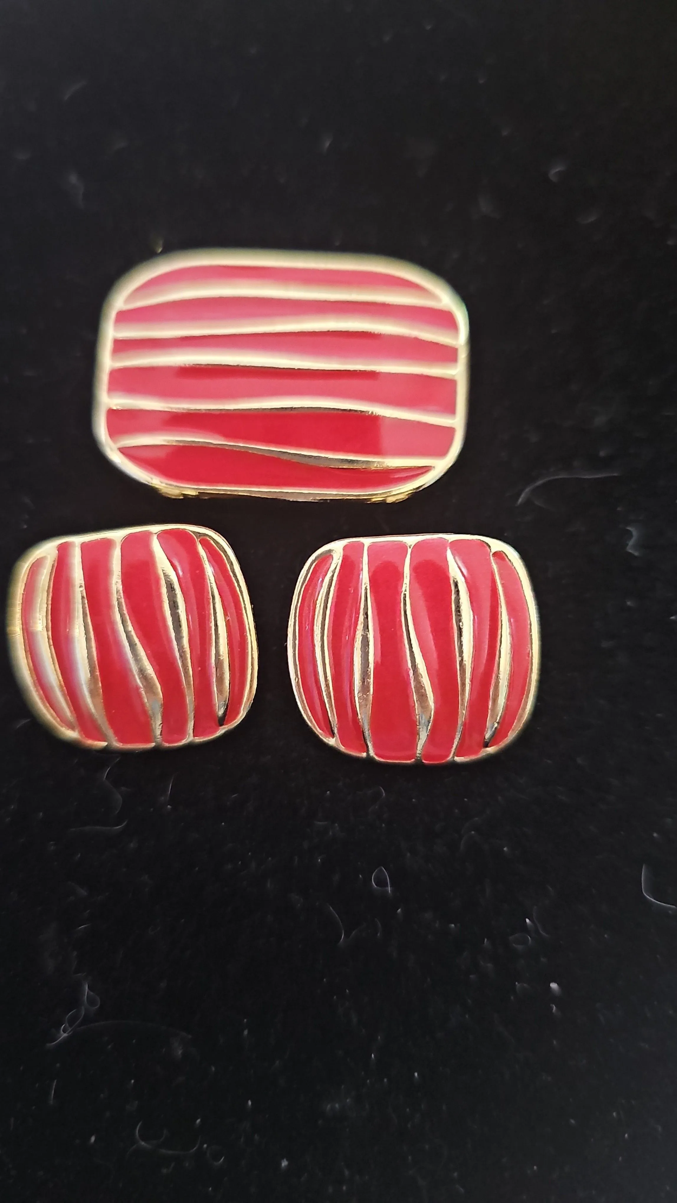 Product image for 301 Ernst Gideon Bek Enamel Brooch and earrings 