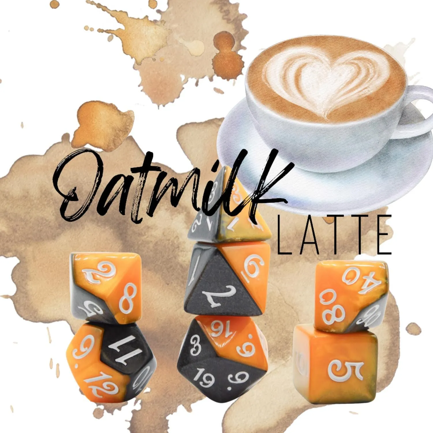 Product image for [OATMILK LATTE] 7pc Acrylic Dice Set [ACR206]