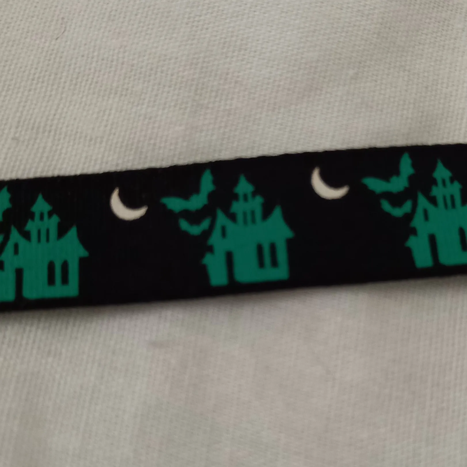 Product image for Green Spooky House Halloween Ribbon