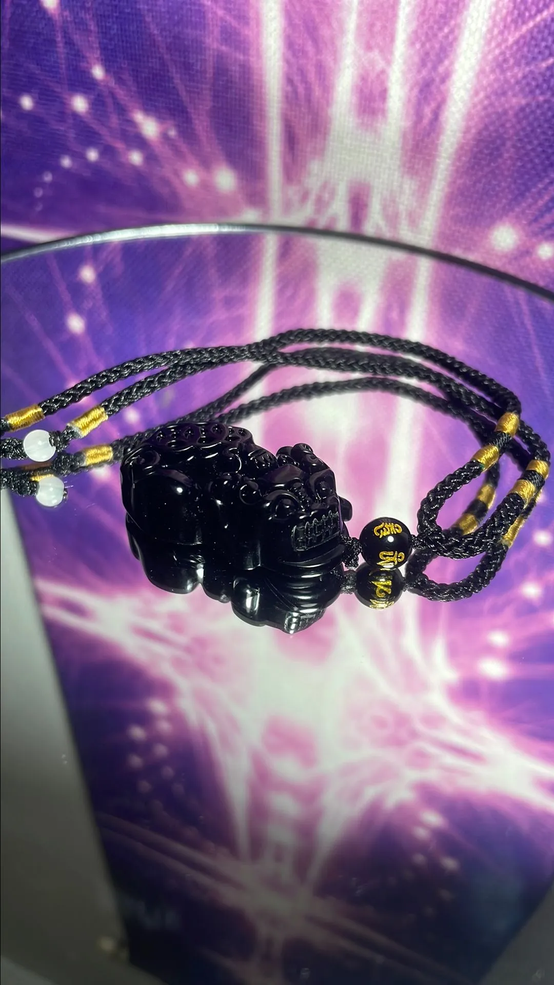 Product image for Obsidian Pixiu Necklace - Adjustable Length