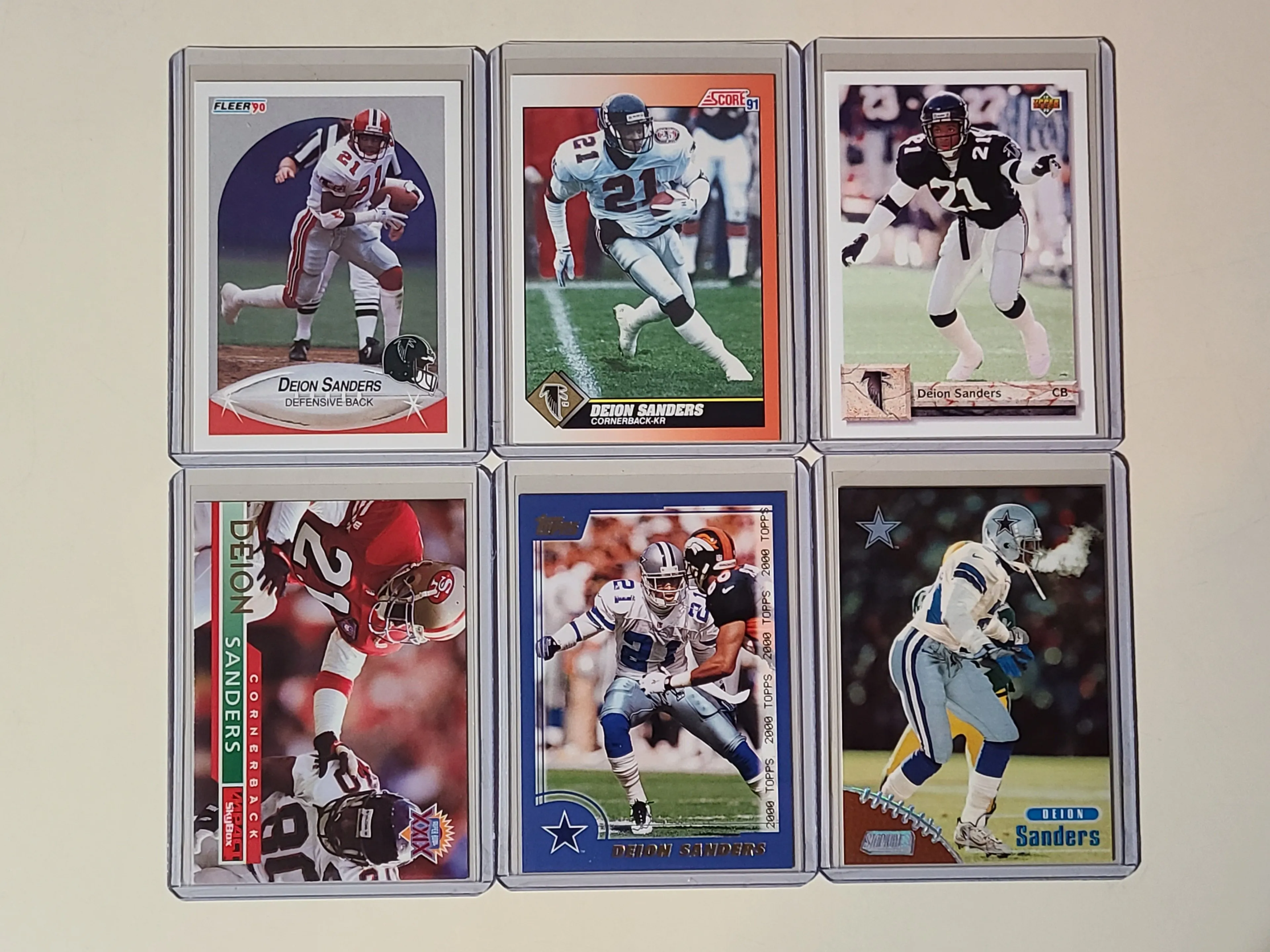 Product image for Deion Sanders 6 Football Card Lot