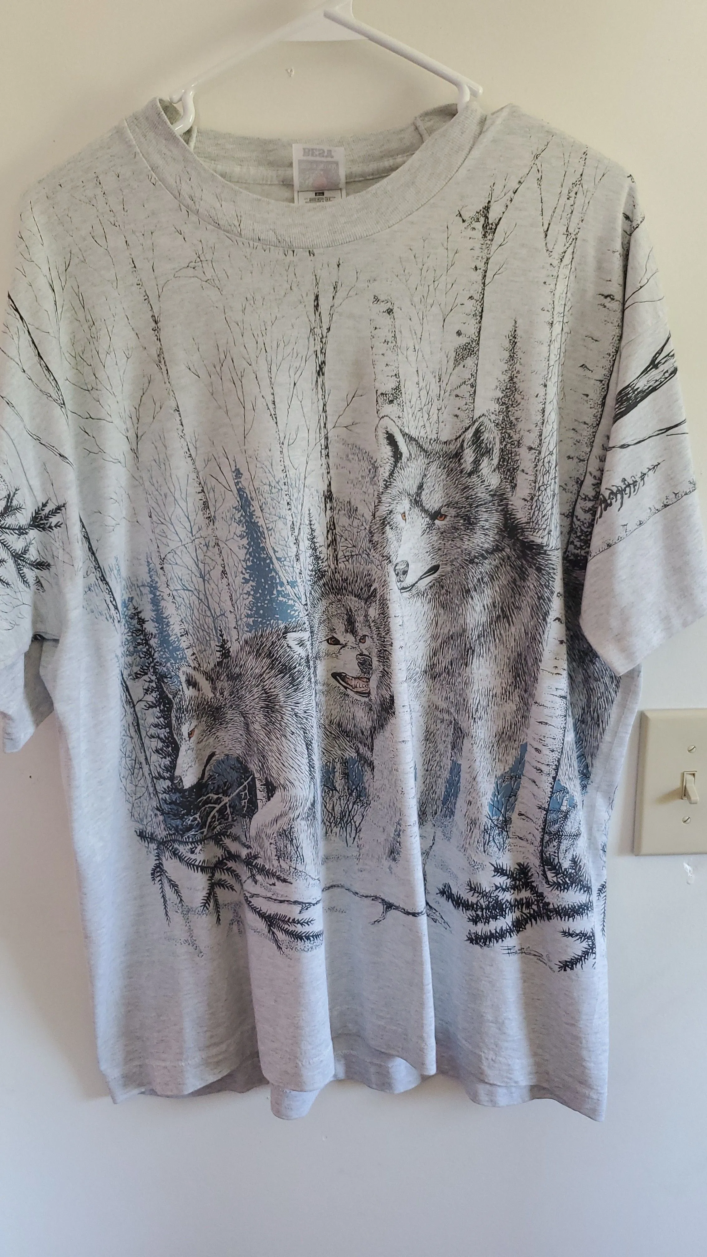 Product image for XL Single Stitch Wolf AOP