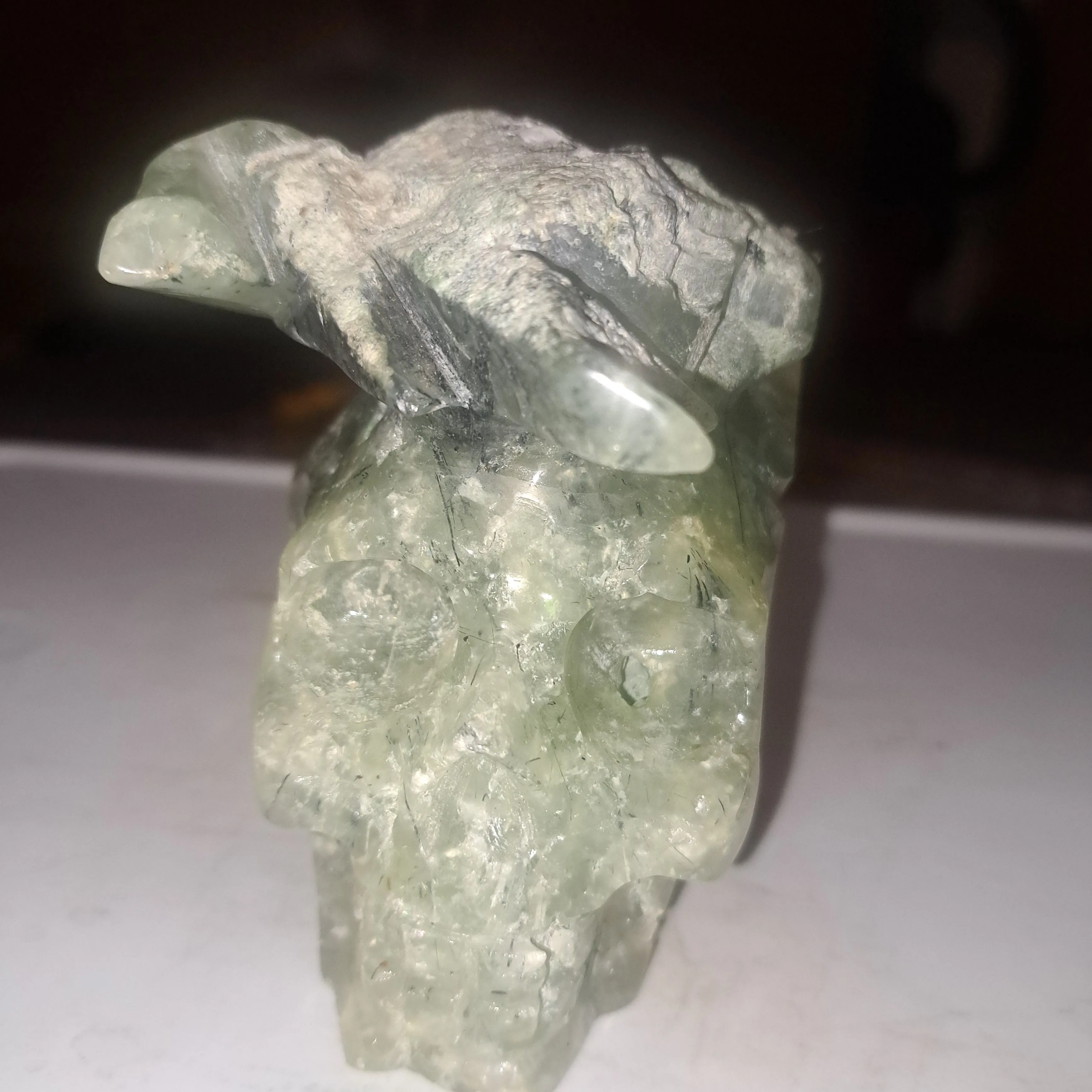 Product image for Termaline infused jade skull