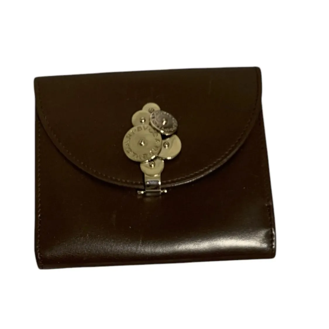 Product image for Bvlgari Brown Compact Trifold Calfskin PREOWNED