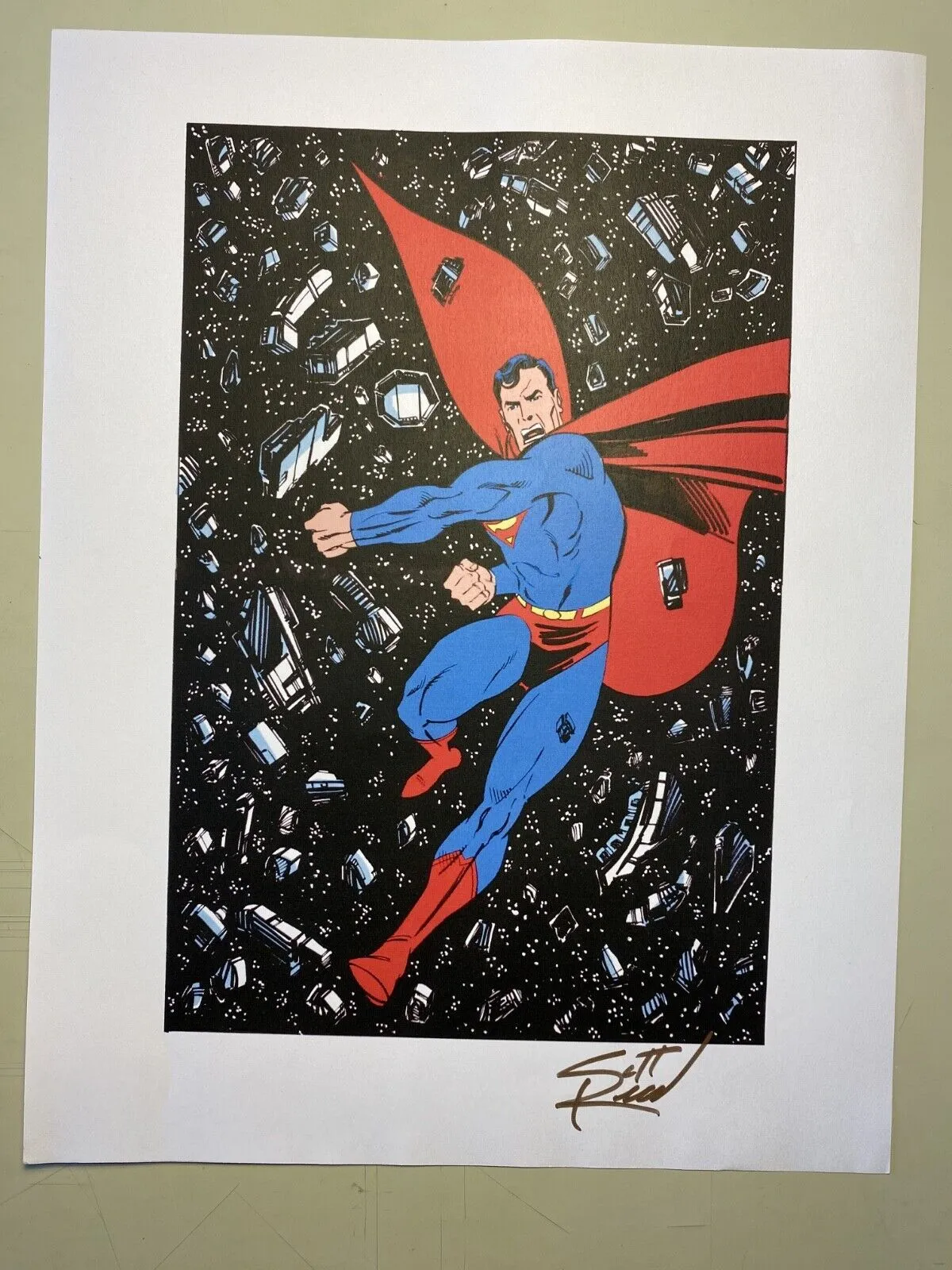 Product image for SUPERMAN COMIC ART PRINT BY SCOTT REED 2006!