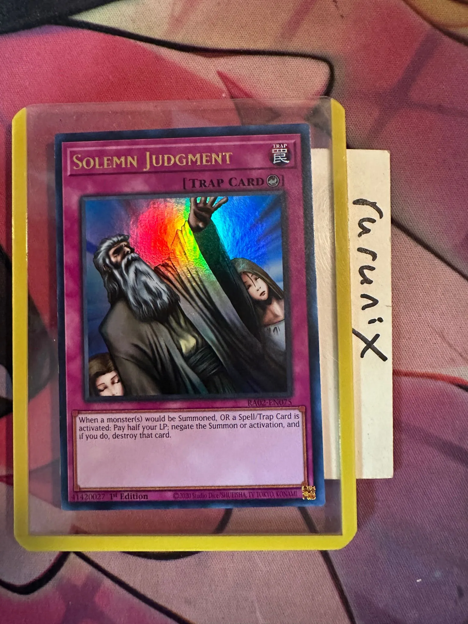 YuGiOh Trading Card Game 25th Anniversary Rarity Collection II Platinum Secret Rare Solemn Judgment RA02-EN075