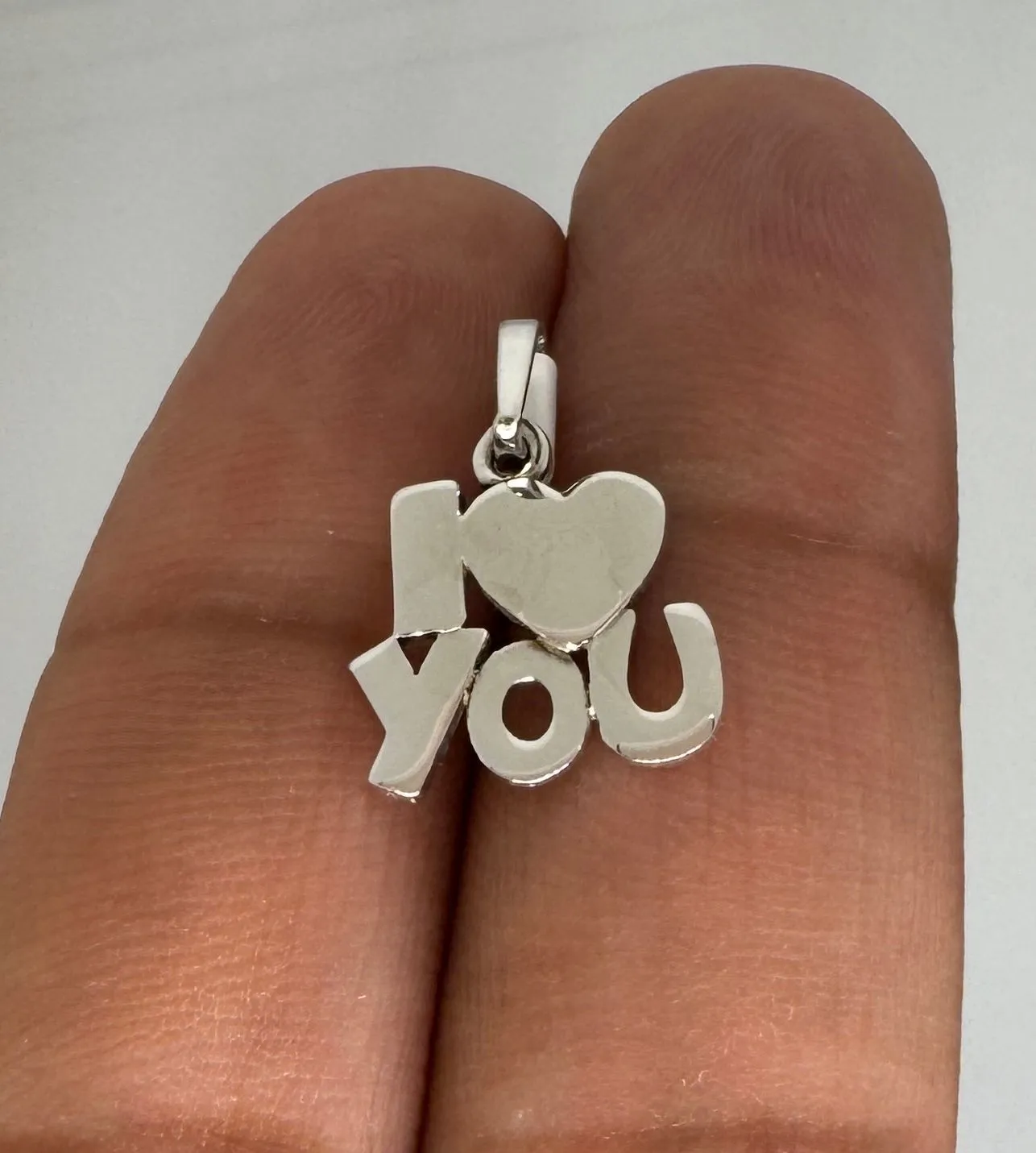 Product image for I Love You 925 Sterling Silver Small Shinny Charm Pendant