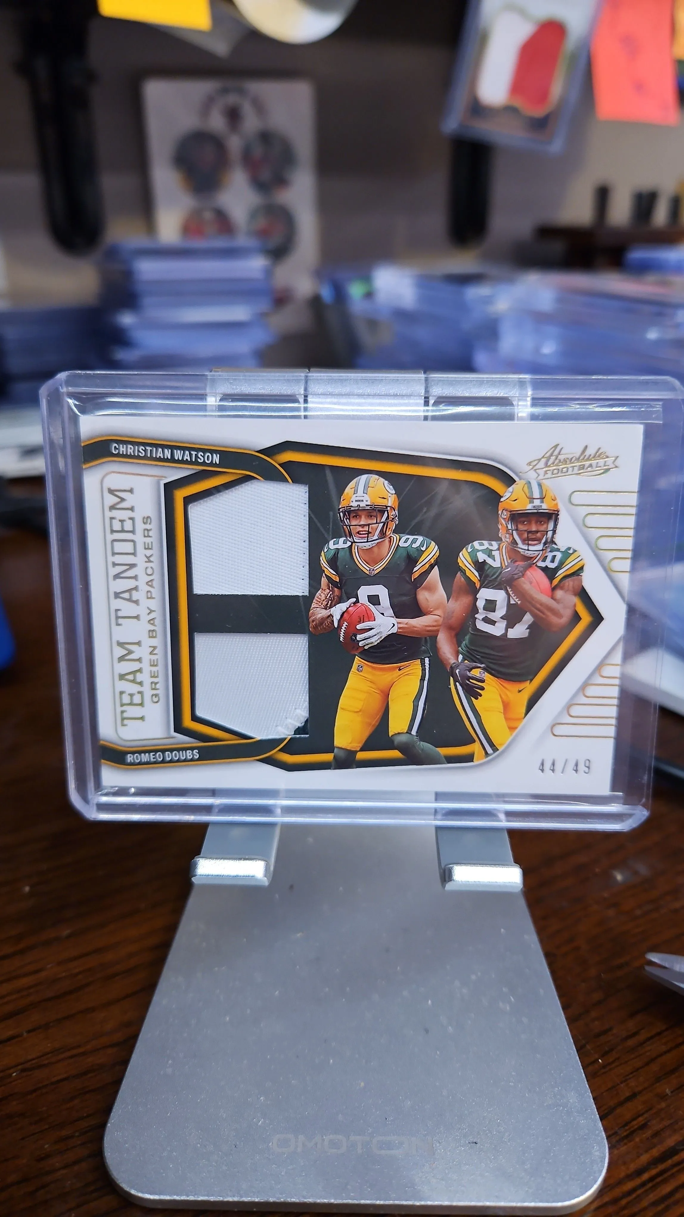 Product image for Christian Watson/ Romeo Doubs Dual Patch #d 44/49...2024 Absolute Team Tandem ...Packers