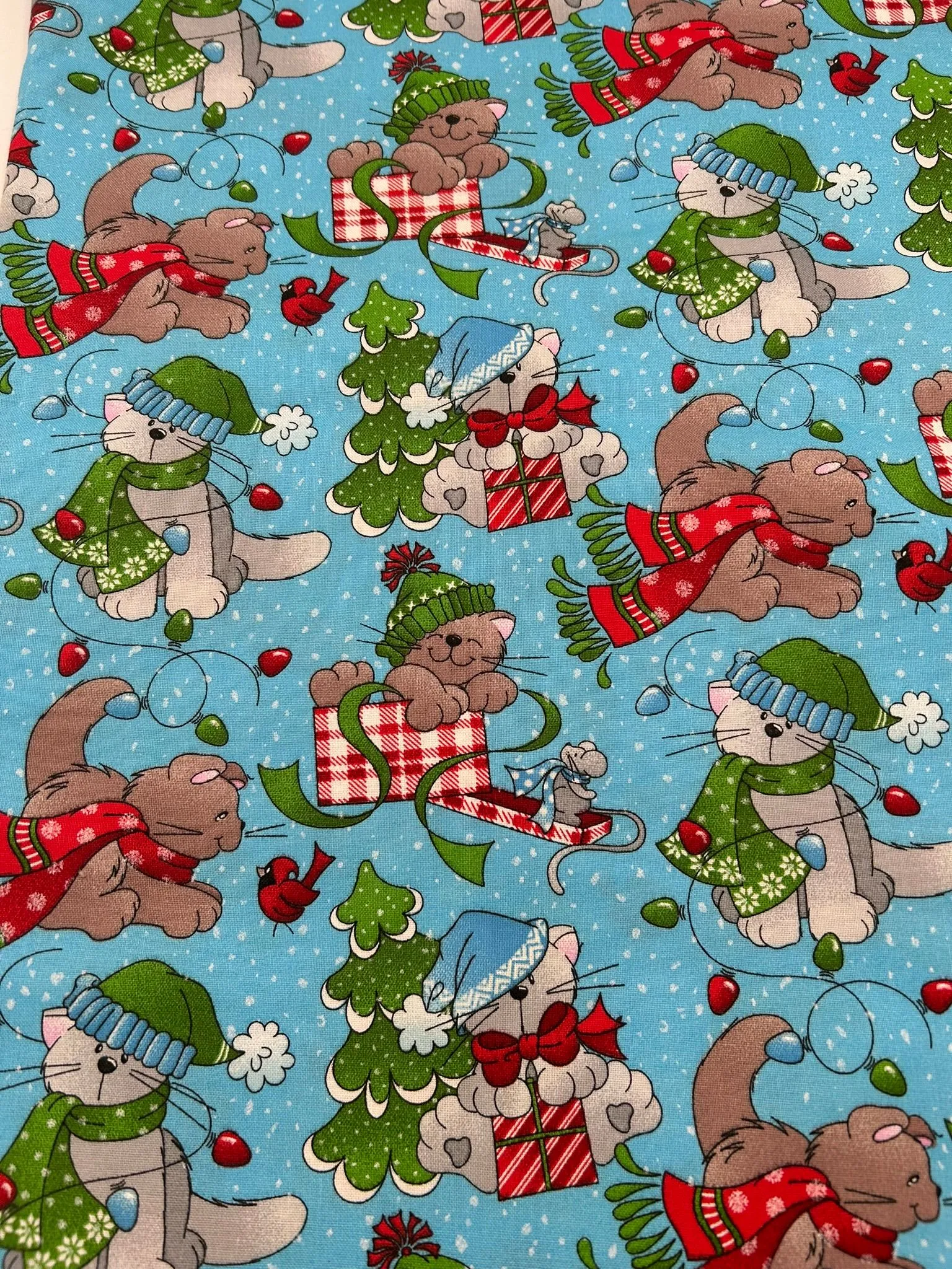 Product image for Last One- Patty Reed Designs La-Di-Draw Cats in Boxes Christmas By the Yard
