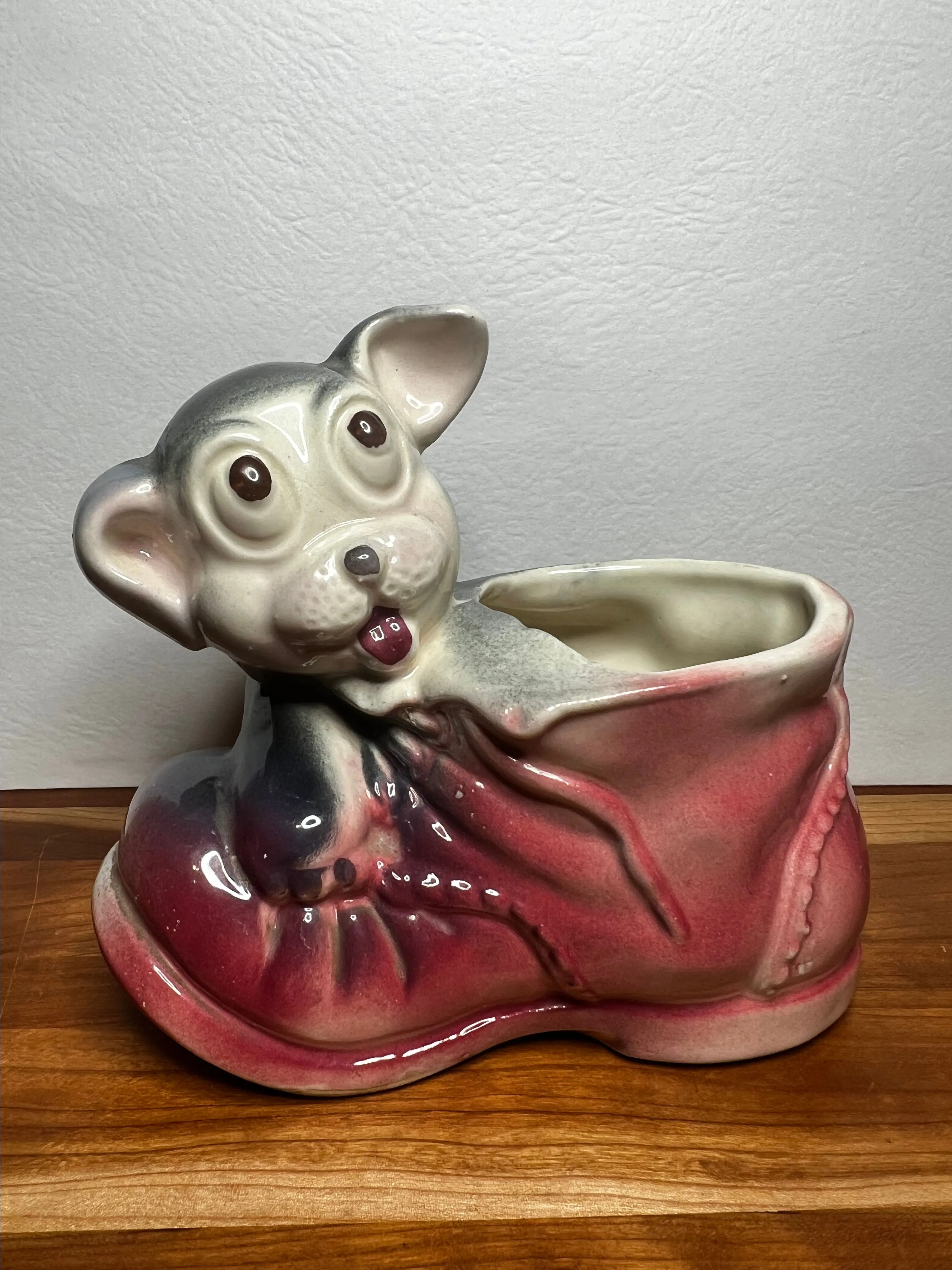 Product image for MCM Puppy with Shoe Ceramic Planter