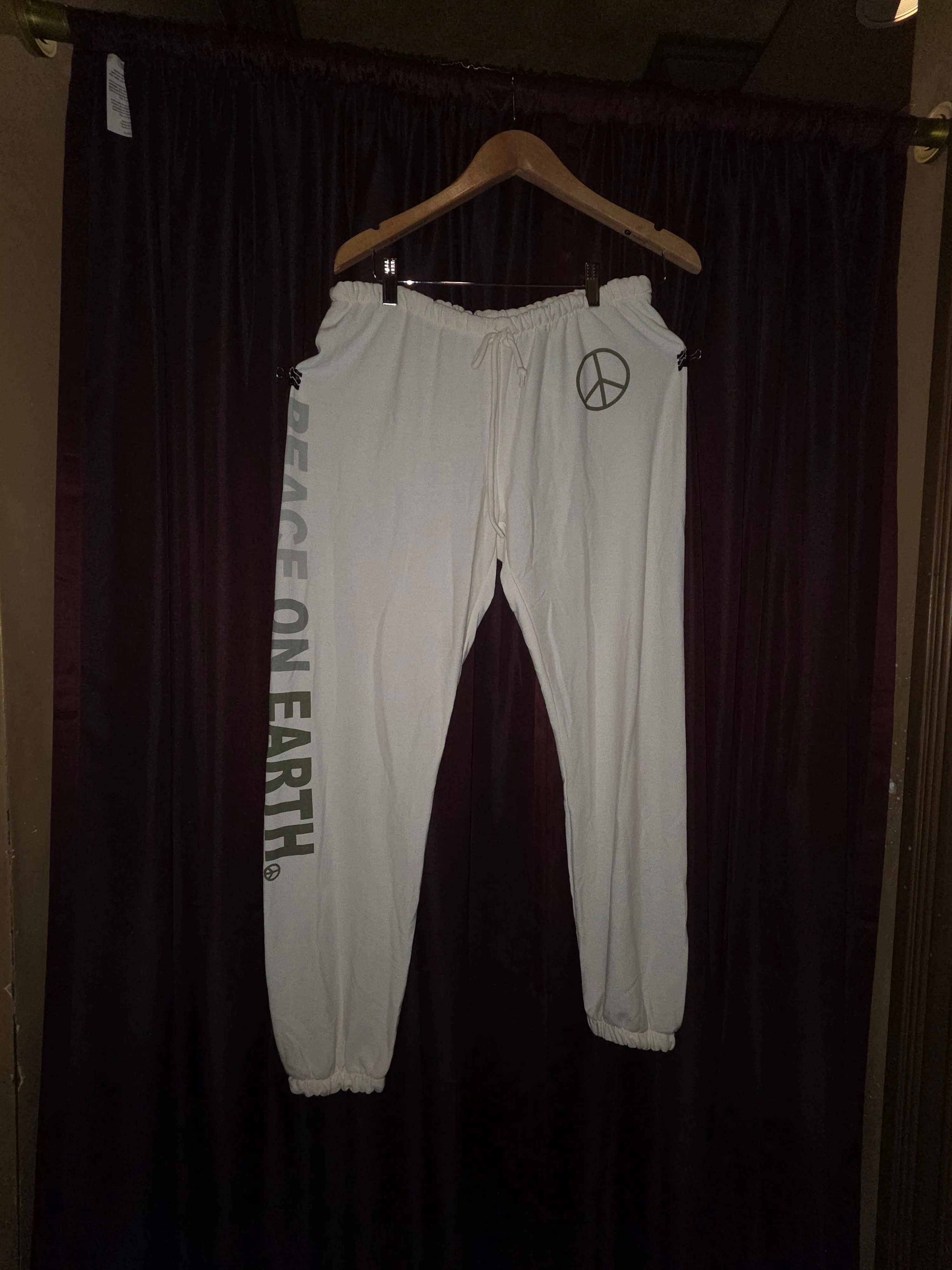 Product image for Chaser Drawstring Lounge Pants Peace on Earth Cream large 