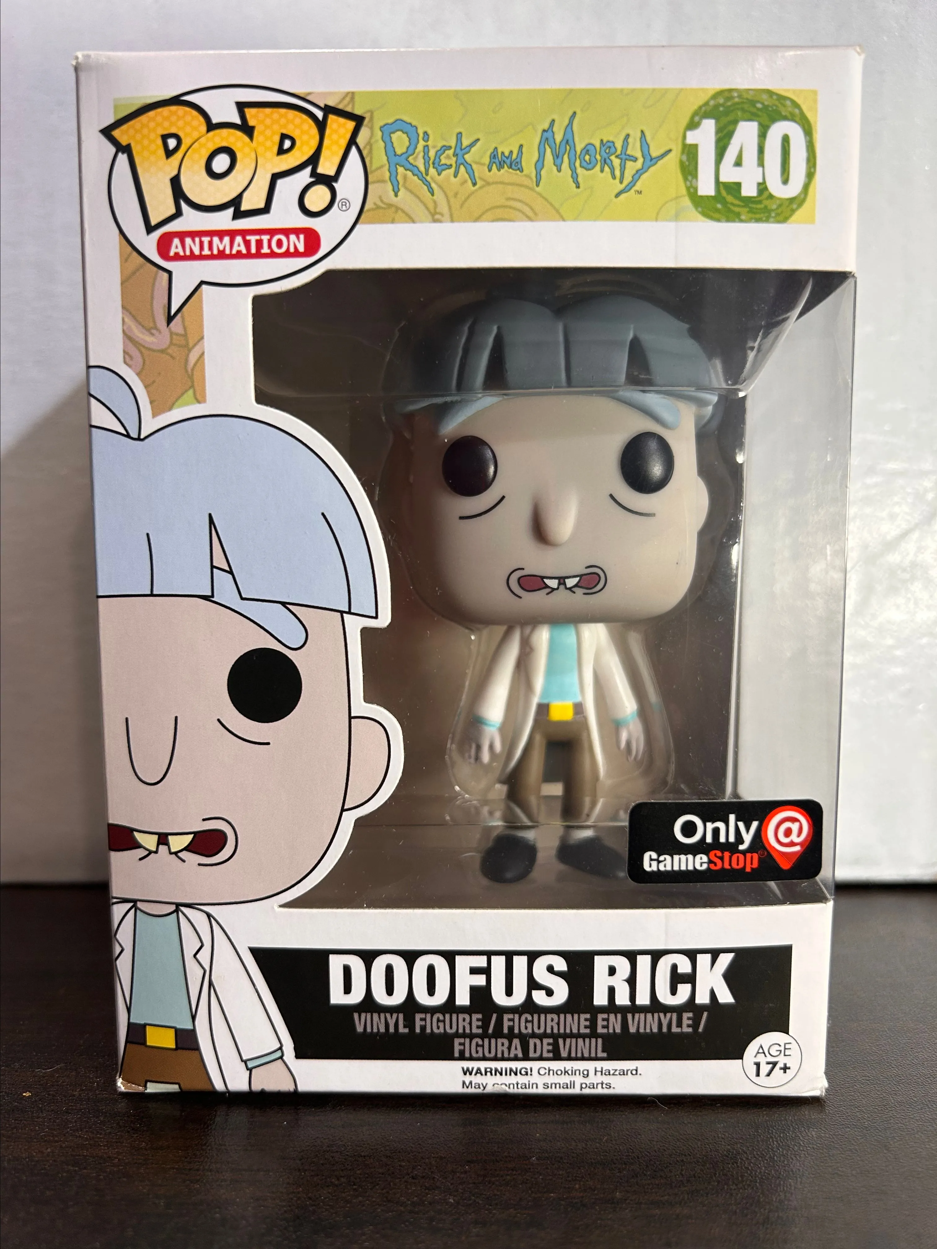 Product image for Doofus Rick GameStop Excl Rick and Morty Animation Funko Pop 140 With Protector