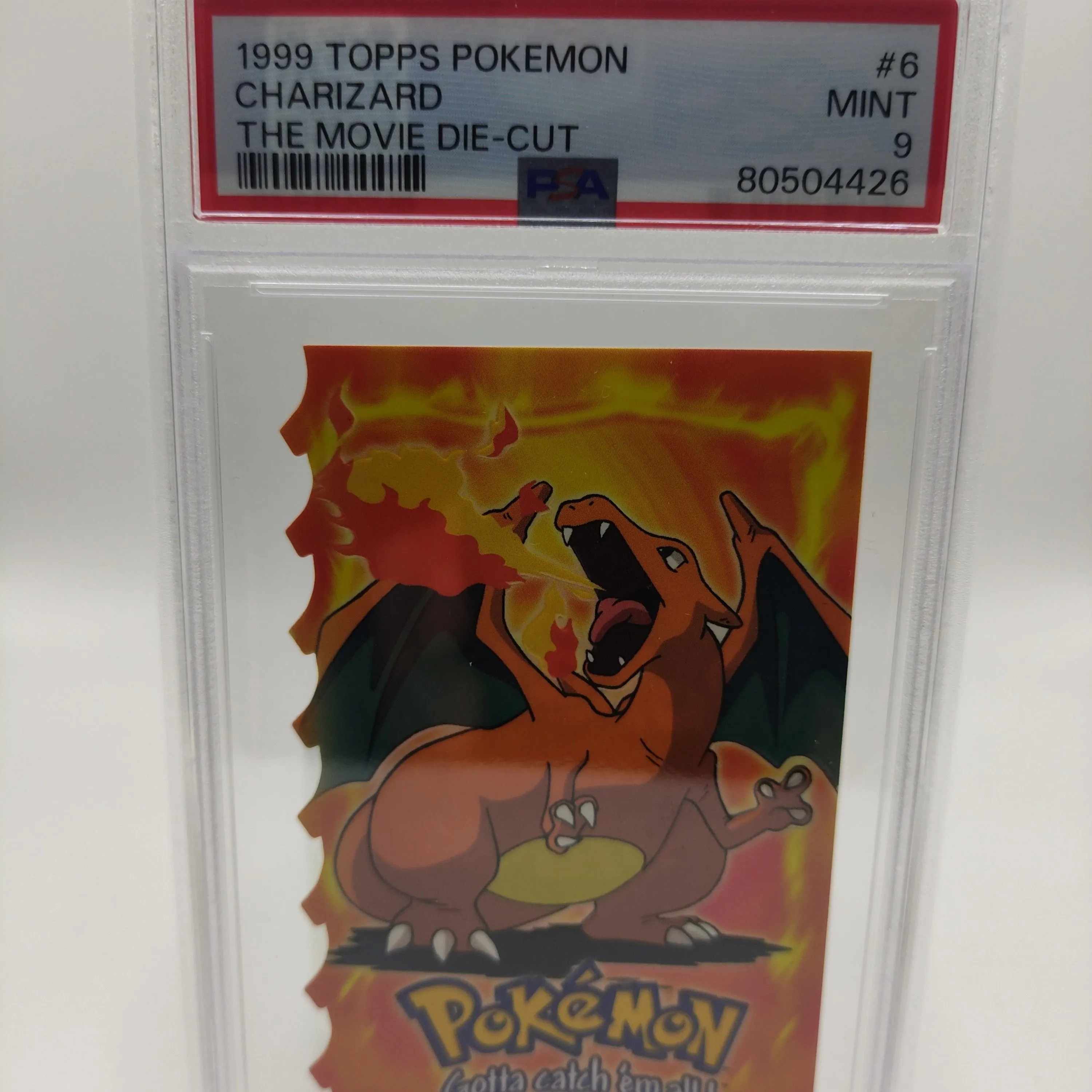 Product image for 1999 Topps Pokemon The Movie Die-Cut Charizard The Movie Die-Cut PSA MINT 9
