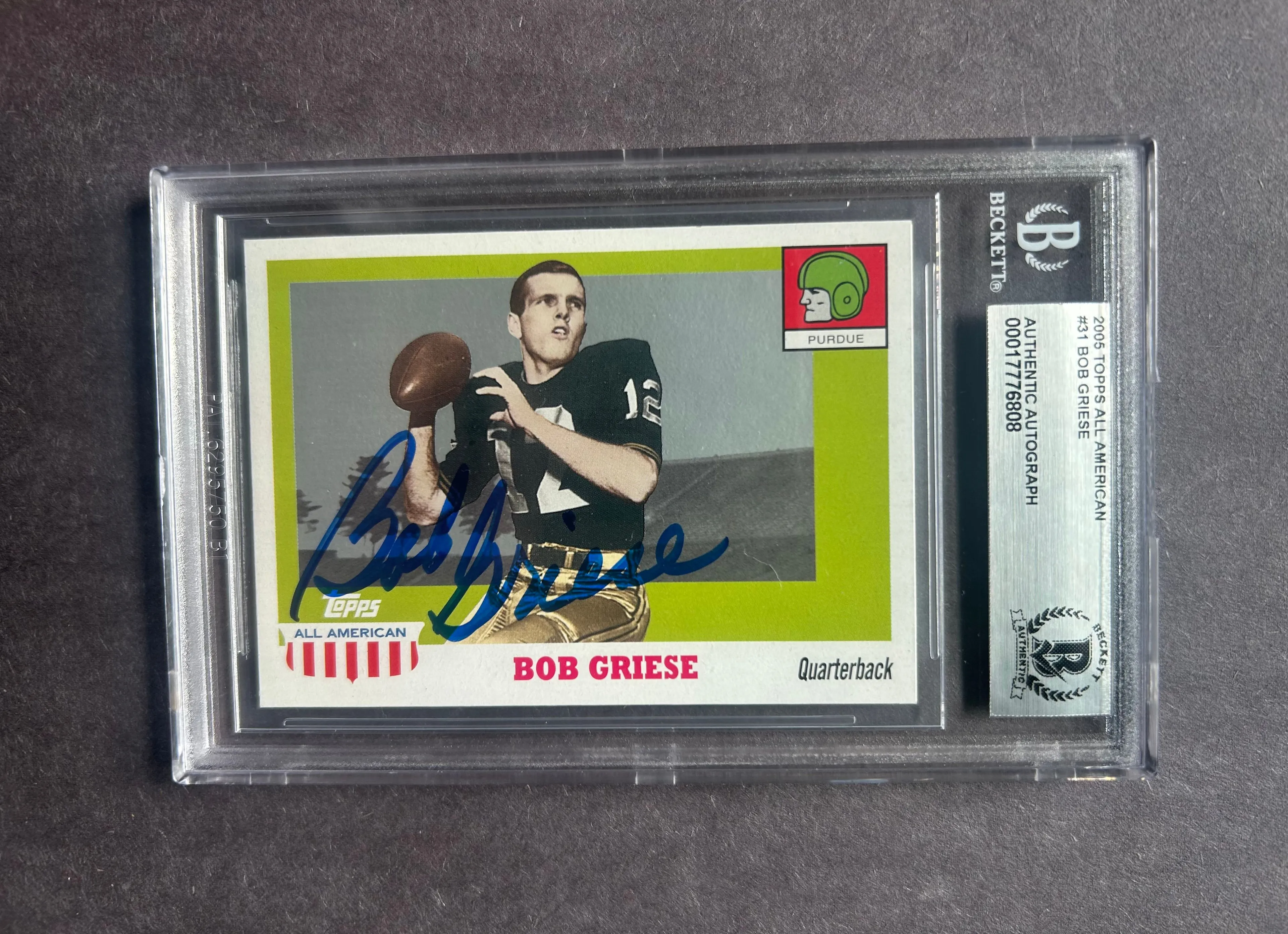 Product image for 2005 Topps A.A. Bob Griese w/ on card auto
