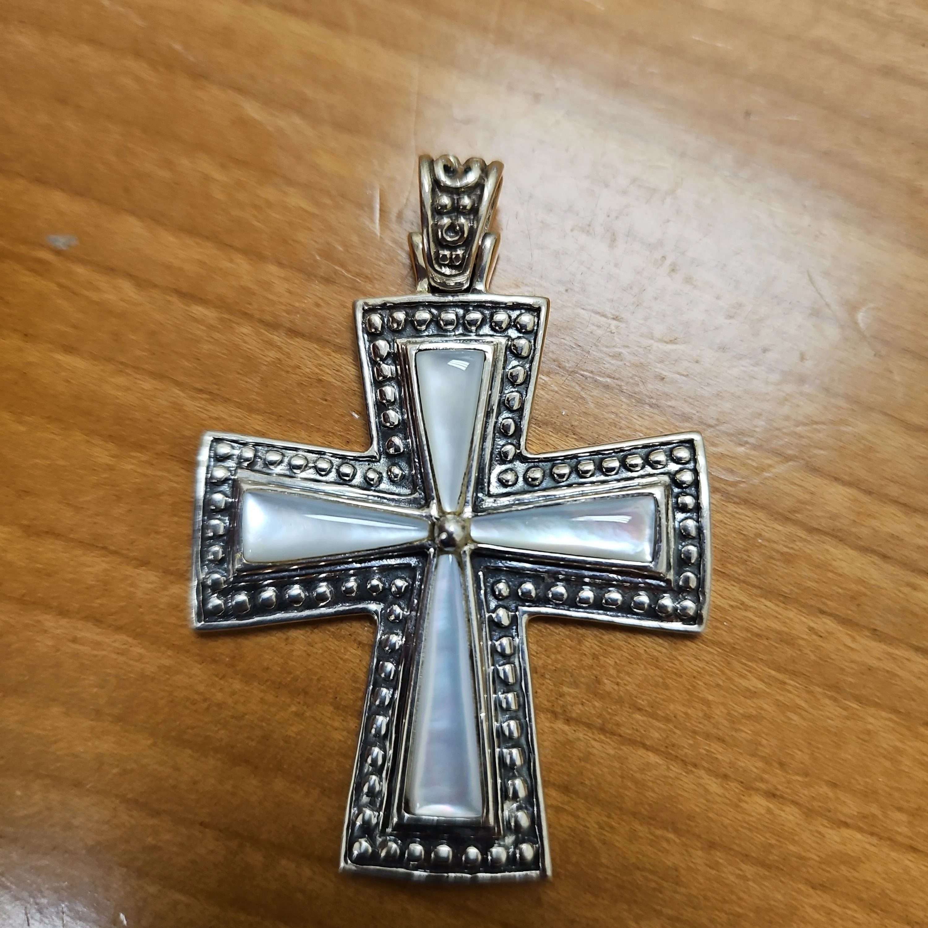 Product image for Sterling MOP Cross Pendant