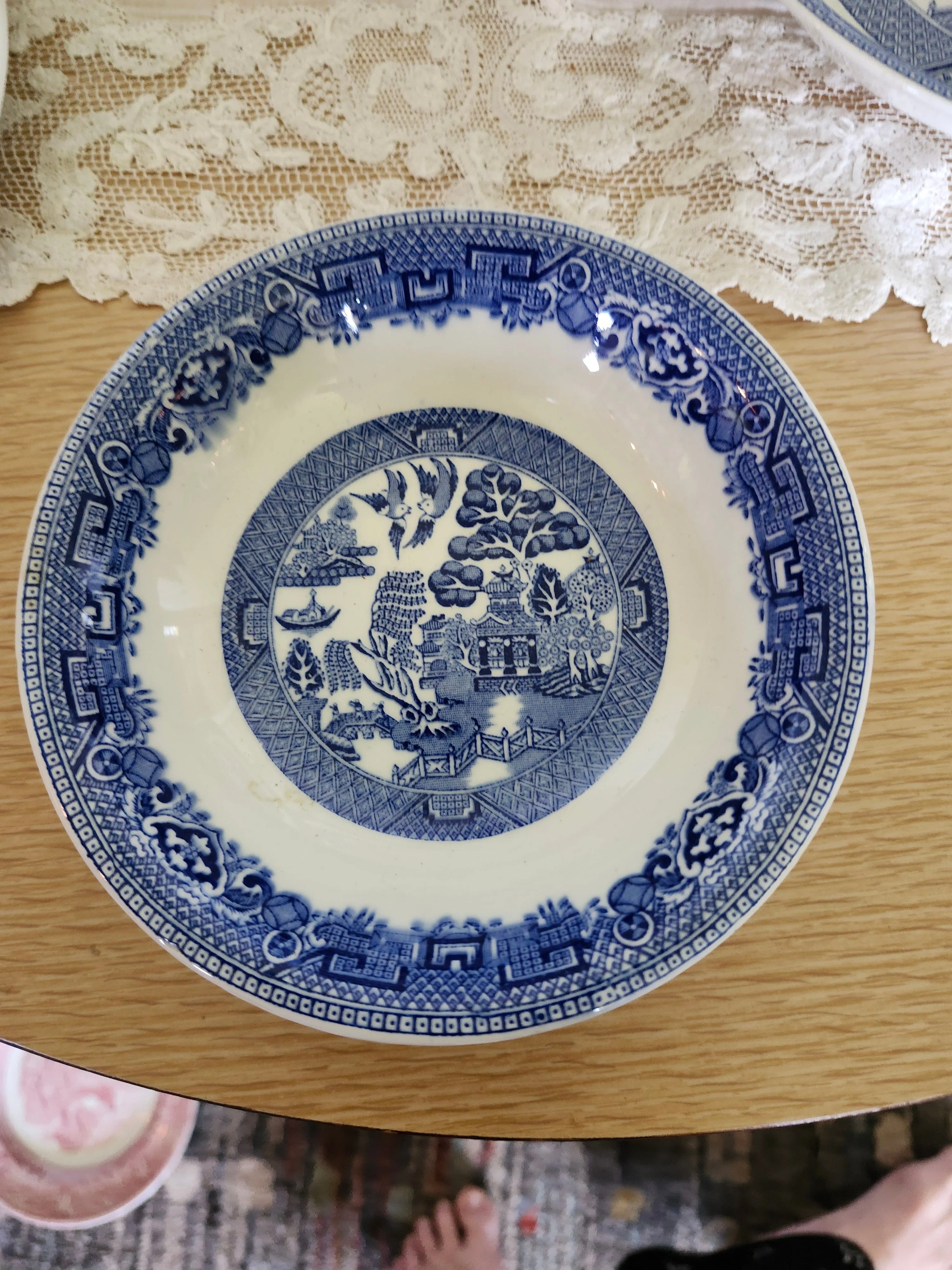 Product image for willow by north staffordshire pottery England pagota blue  berry bowls