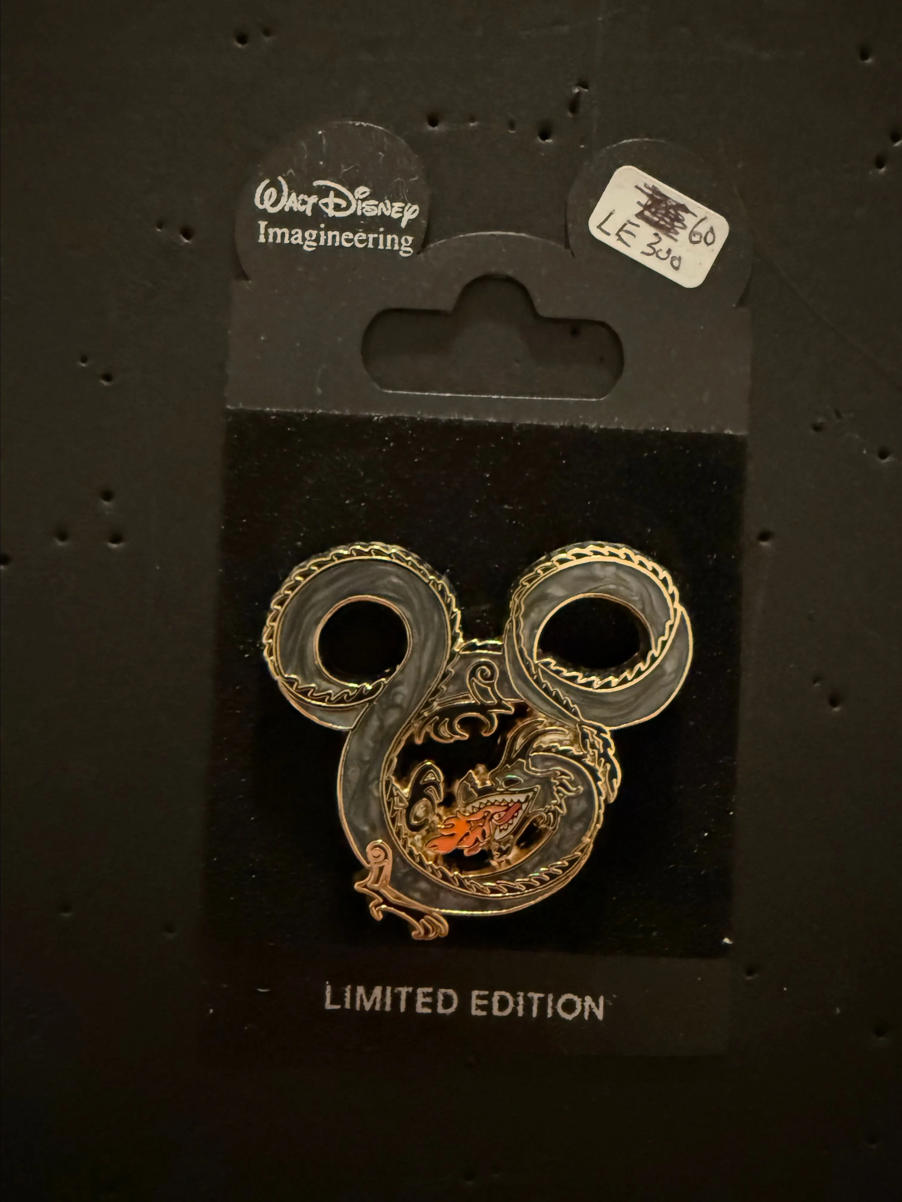 Product image for LE 300 Mickey Dragon Pin WDI GREY  (A3)