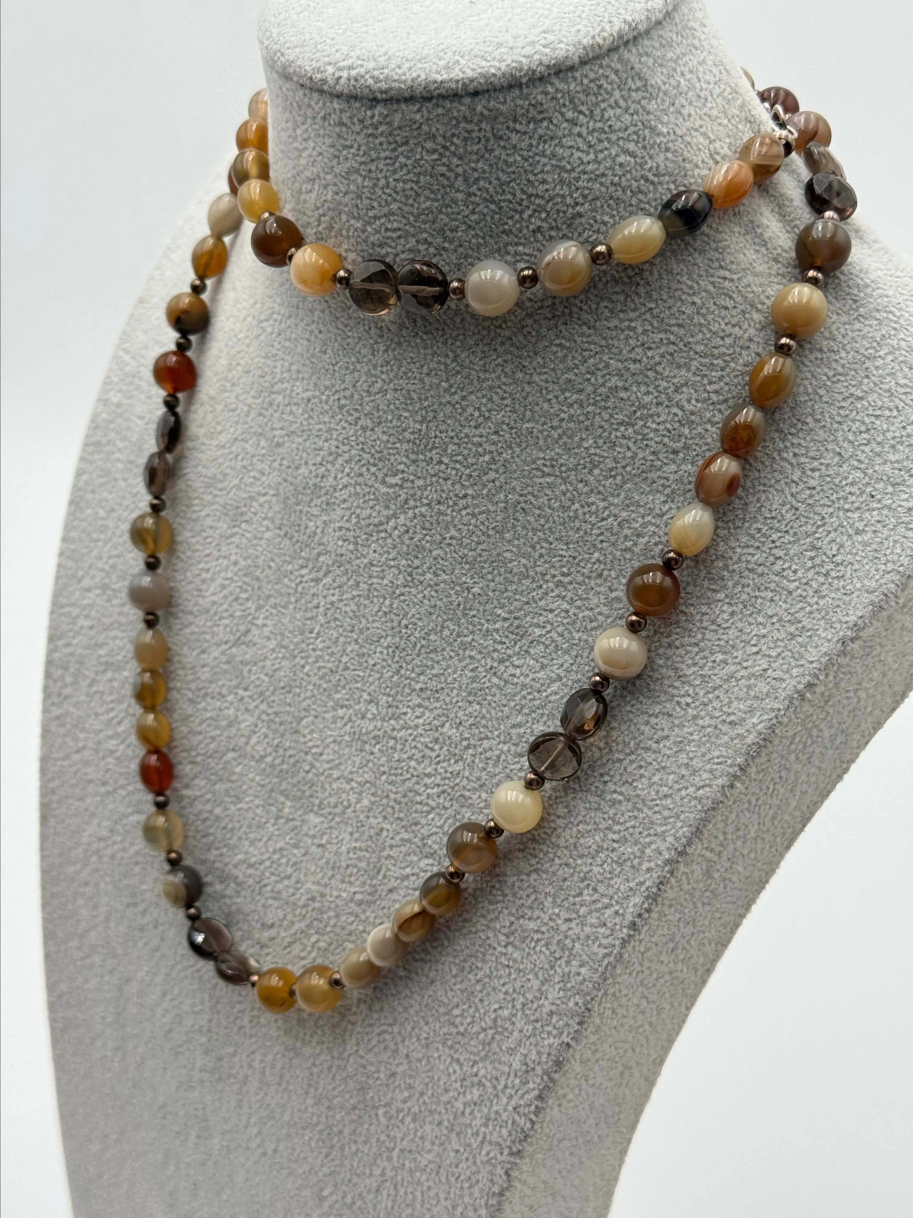 Product image for Jay King Necklace Sterling Hook Signed "DR 925" Natural Gem Stones W/ Faceted Glass