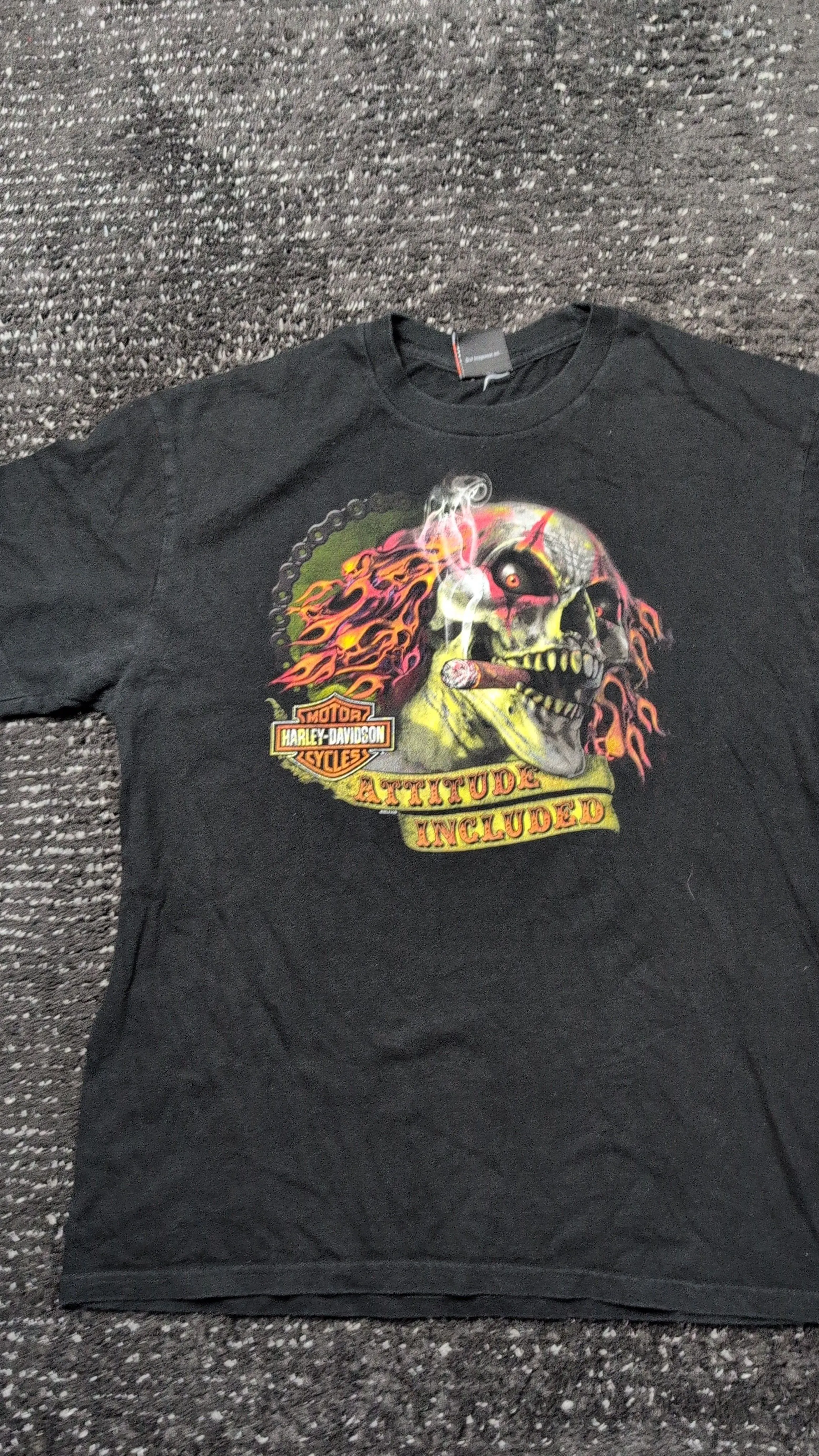 Product image for Y2K Harley Davidson Zombie Clown Biker Shirt XL